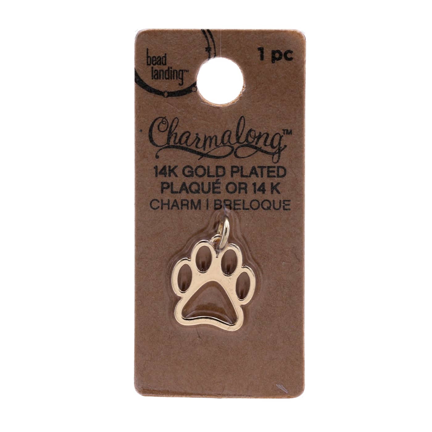 Charmalong™ 14K Gold Plated Paw Charm by Bead Landing™