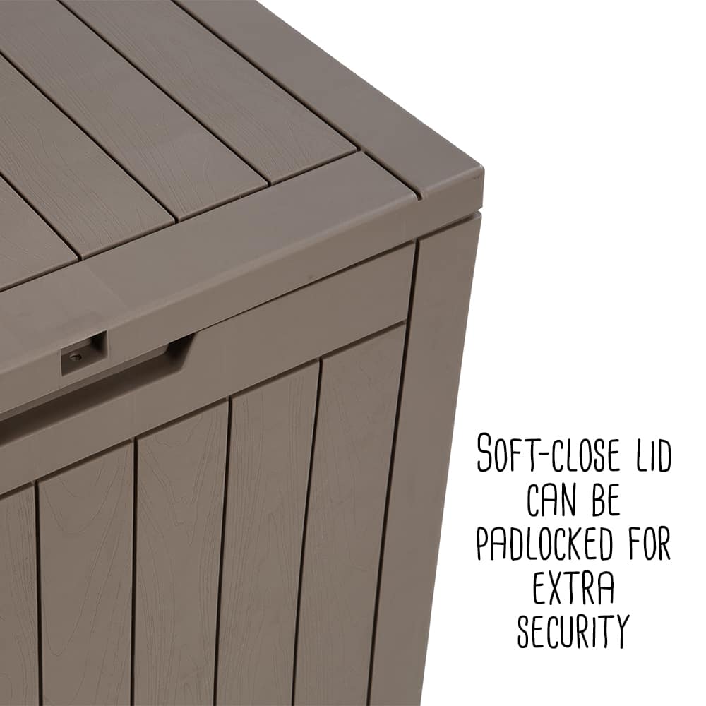 Honey Can Do 30gal. Brown Small Deck Outdoor Storage Box