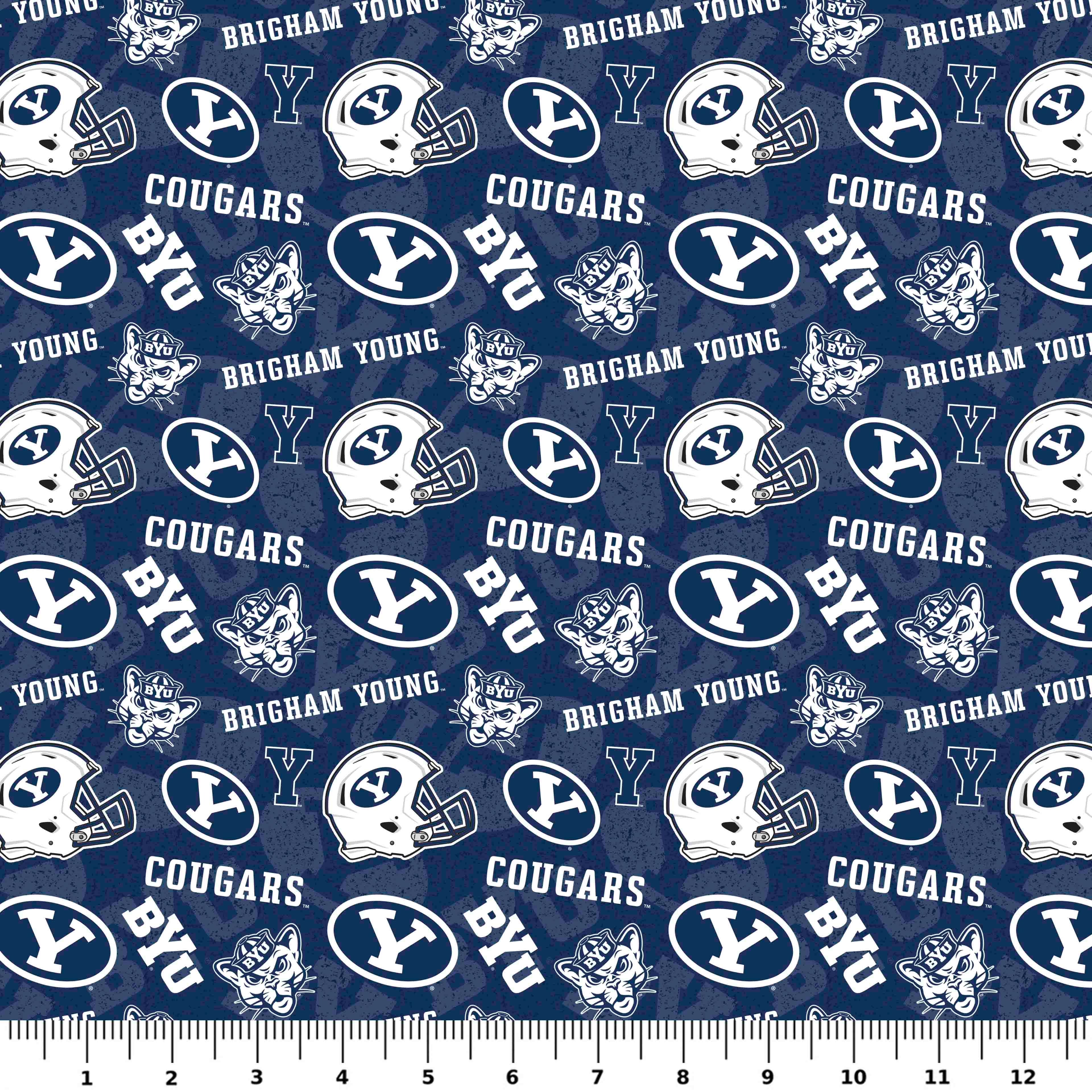 NCAA Brigham Young University Cougars Cotton Fabric