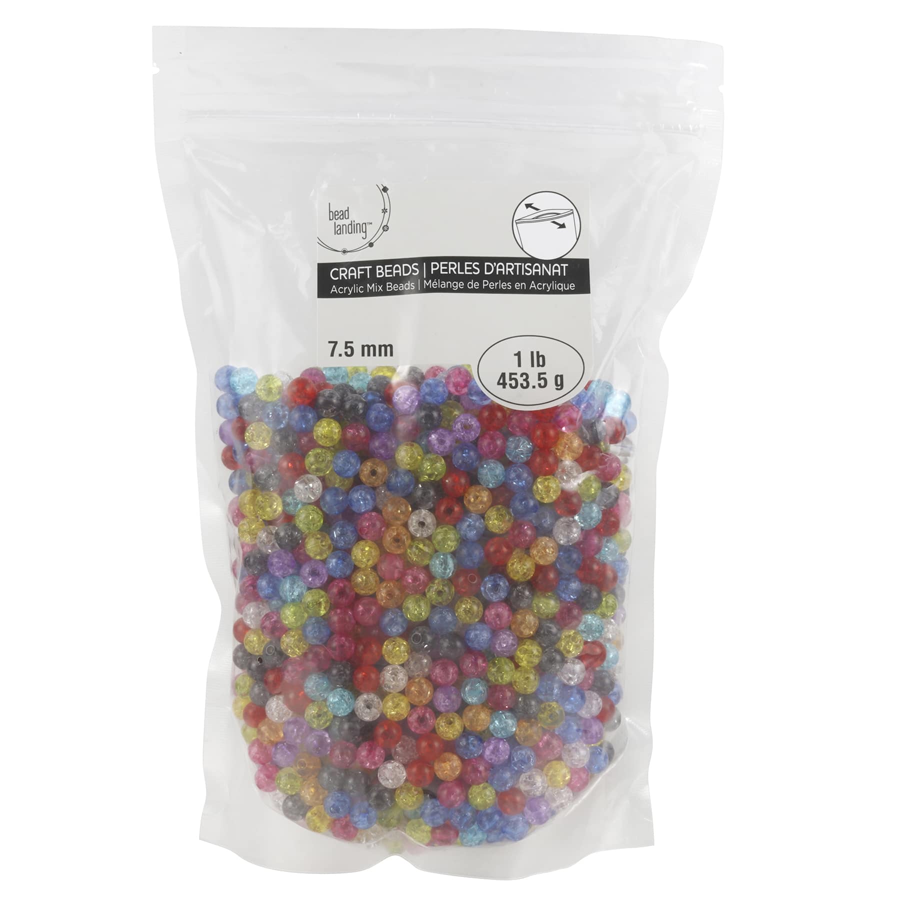 6 Pack: Multicolor Crackle Acrylic Round Beads, 7.5mm by Bead Landing™