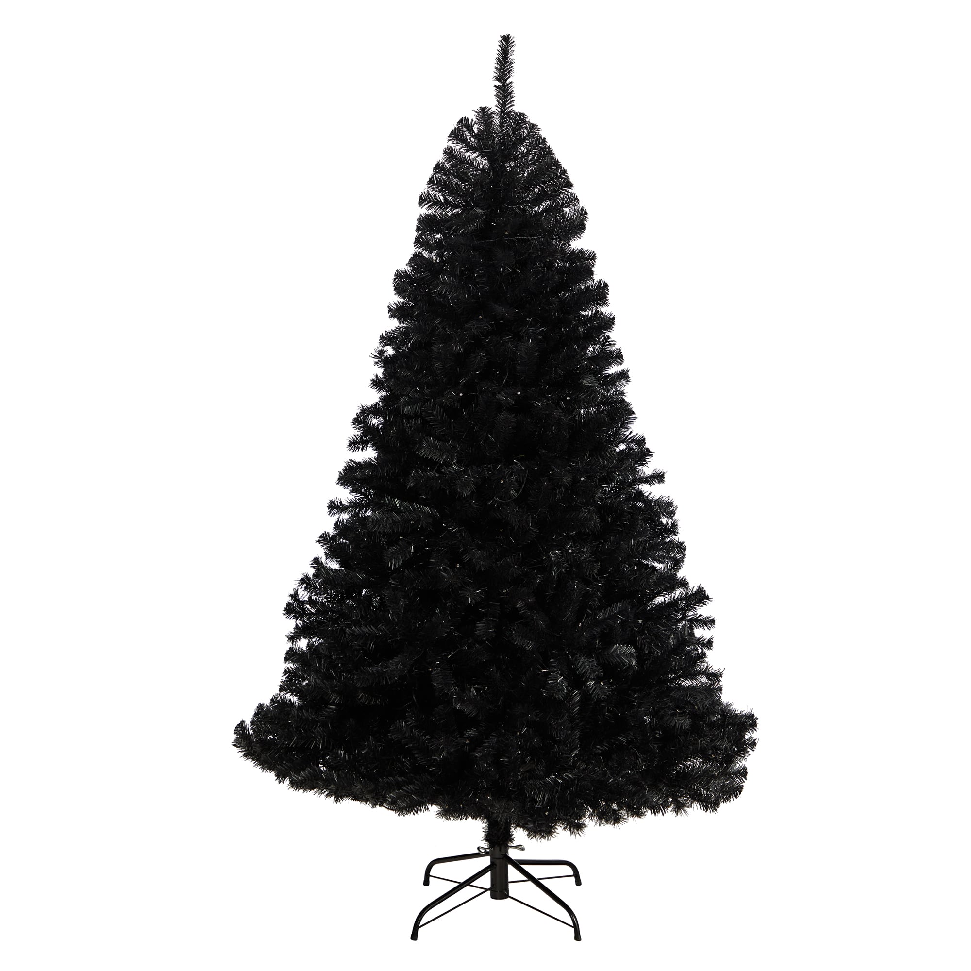 6ft. Pre-Lit Black Artificial Christmas Tree, Clear LED Lights