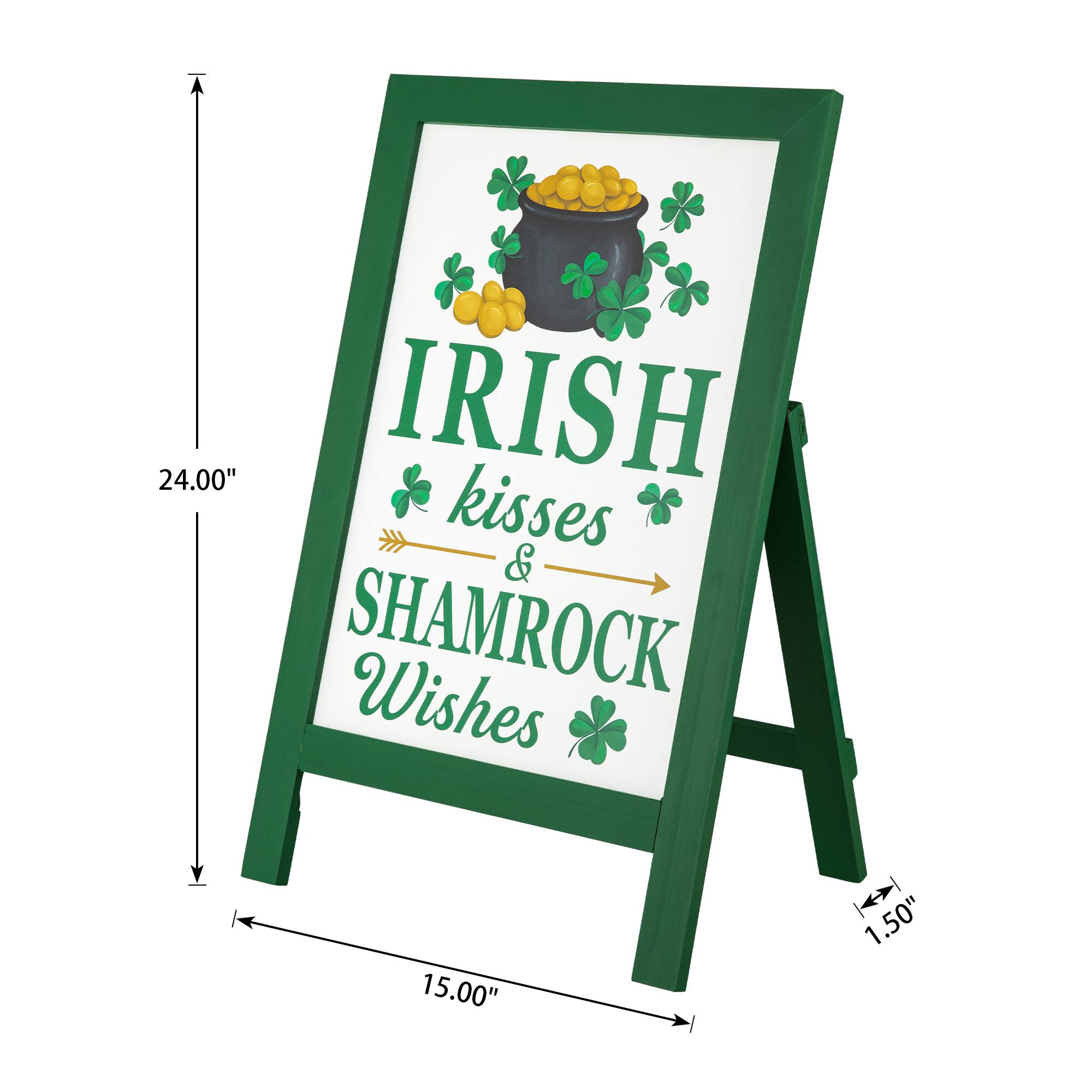 Glitzhome&#xAE; 24&#x22; St. Patrick&#x27;sWooden Porch Sign