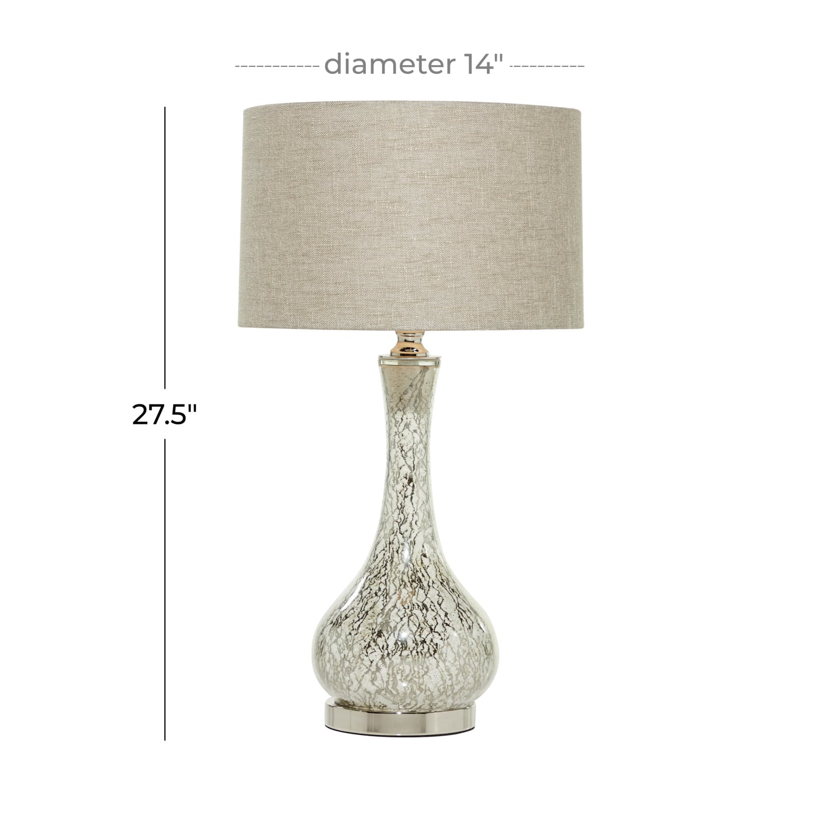 28&#x22; Silver Glass Glam Table Lamp