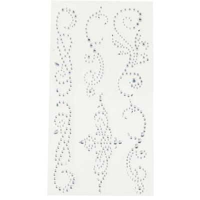 Recollections™ Adhesive Rhinestones, Small Clear Flourishes image