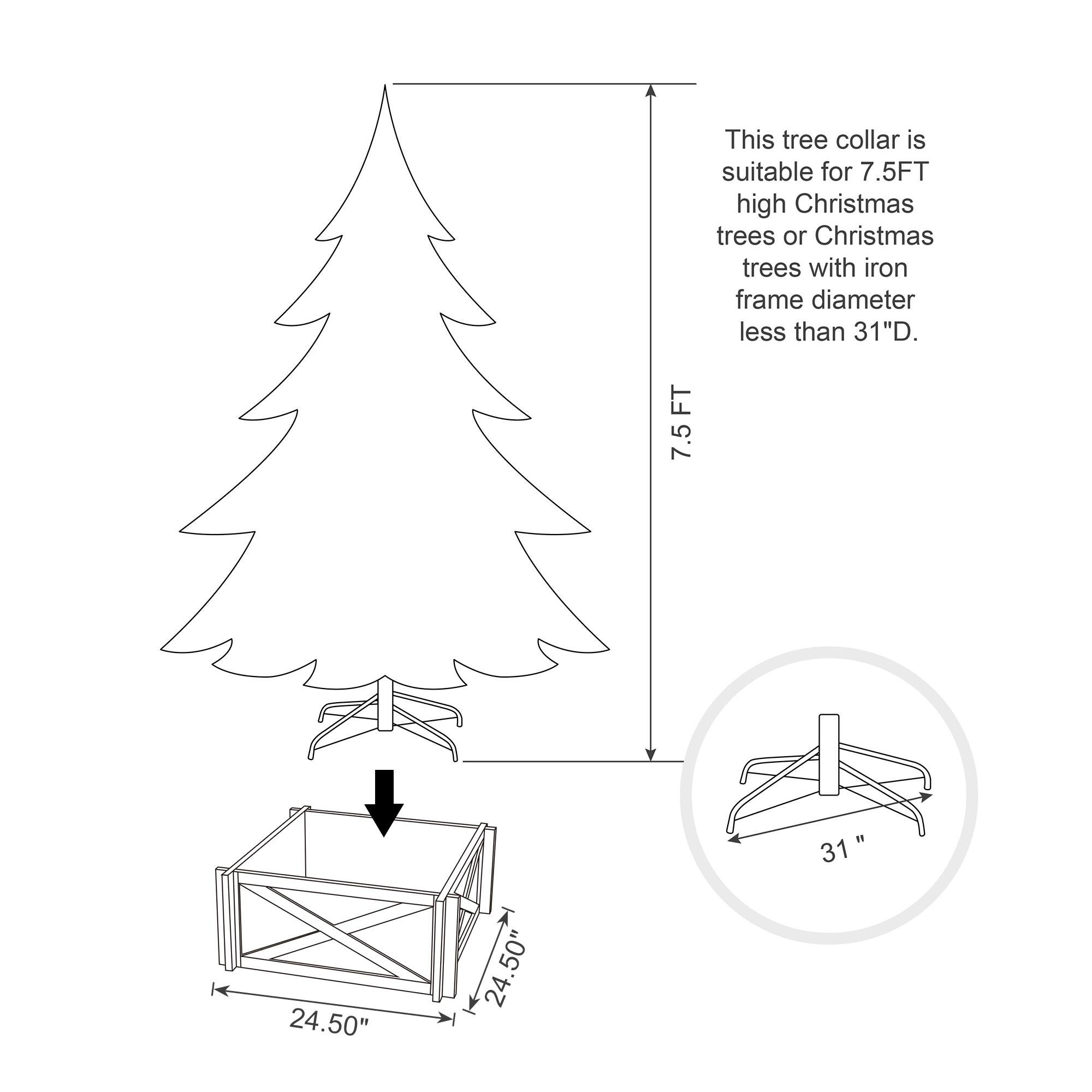 Glitzhome® Red Wood Tree Collar