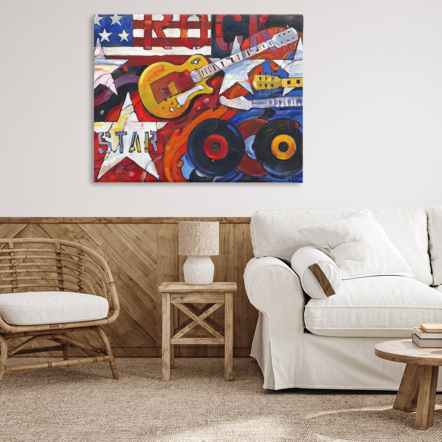 Stupell Industries Rockstar Americana Music Tribute Canvas Wall Art