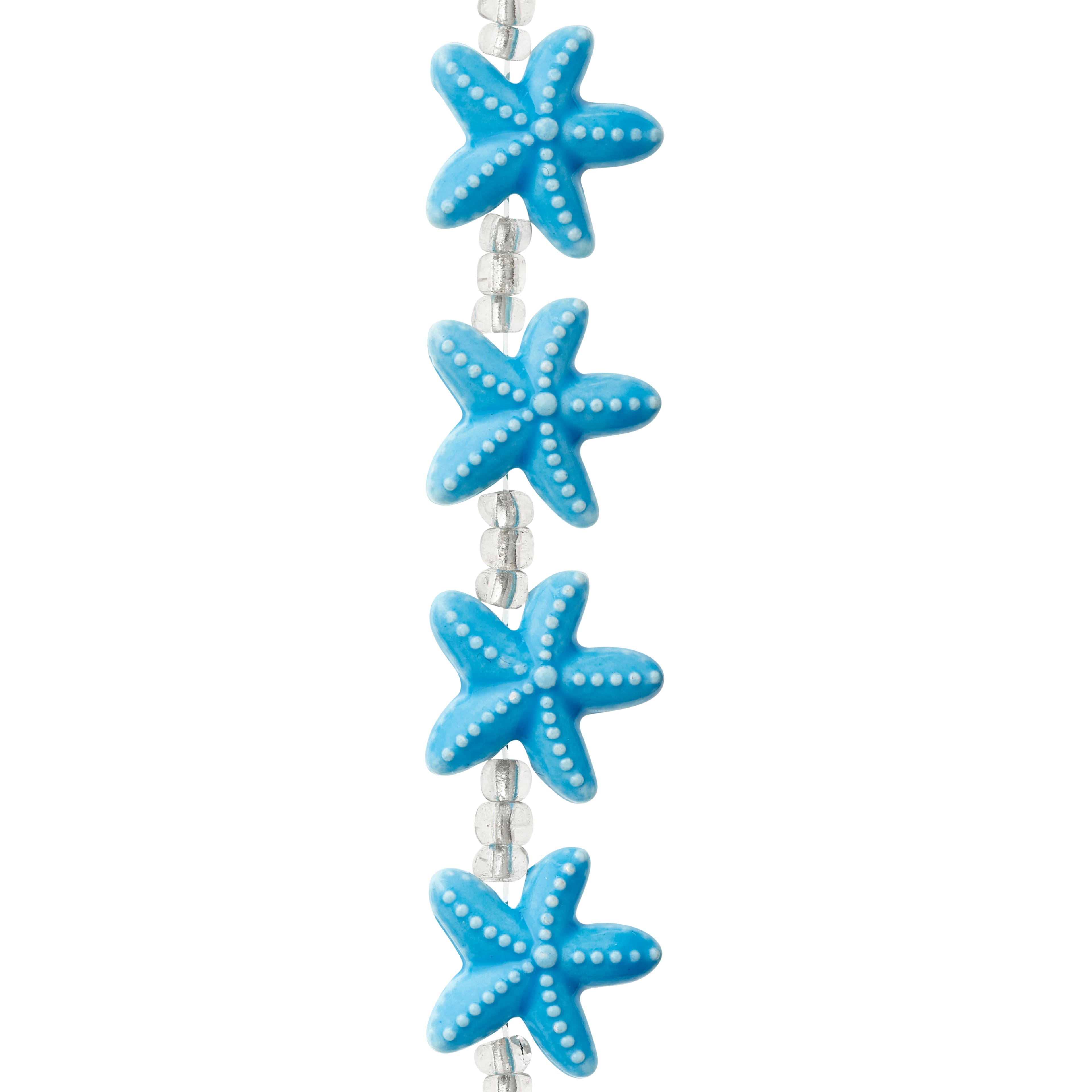 12 Packs: 9 ct. (108 total) Turquoise Starfish Ceramic Beads, 18mm by Bead Landing™