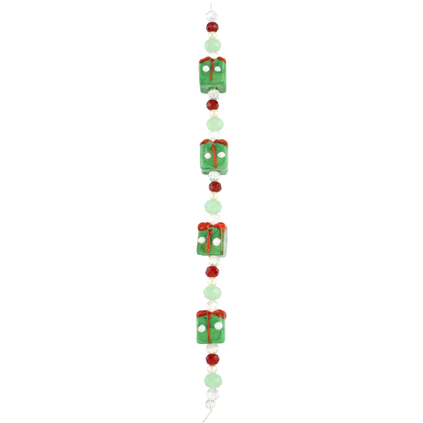 12 Pack: Green Gift Box Lampwork Glass Bead Mix by Bead Landing&#x2122;