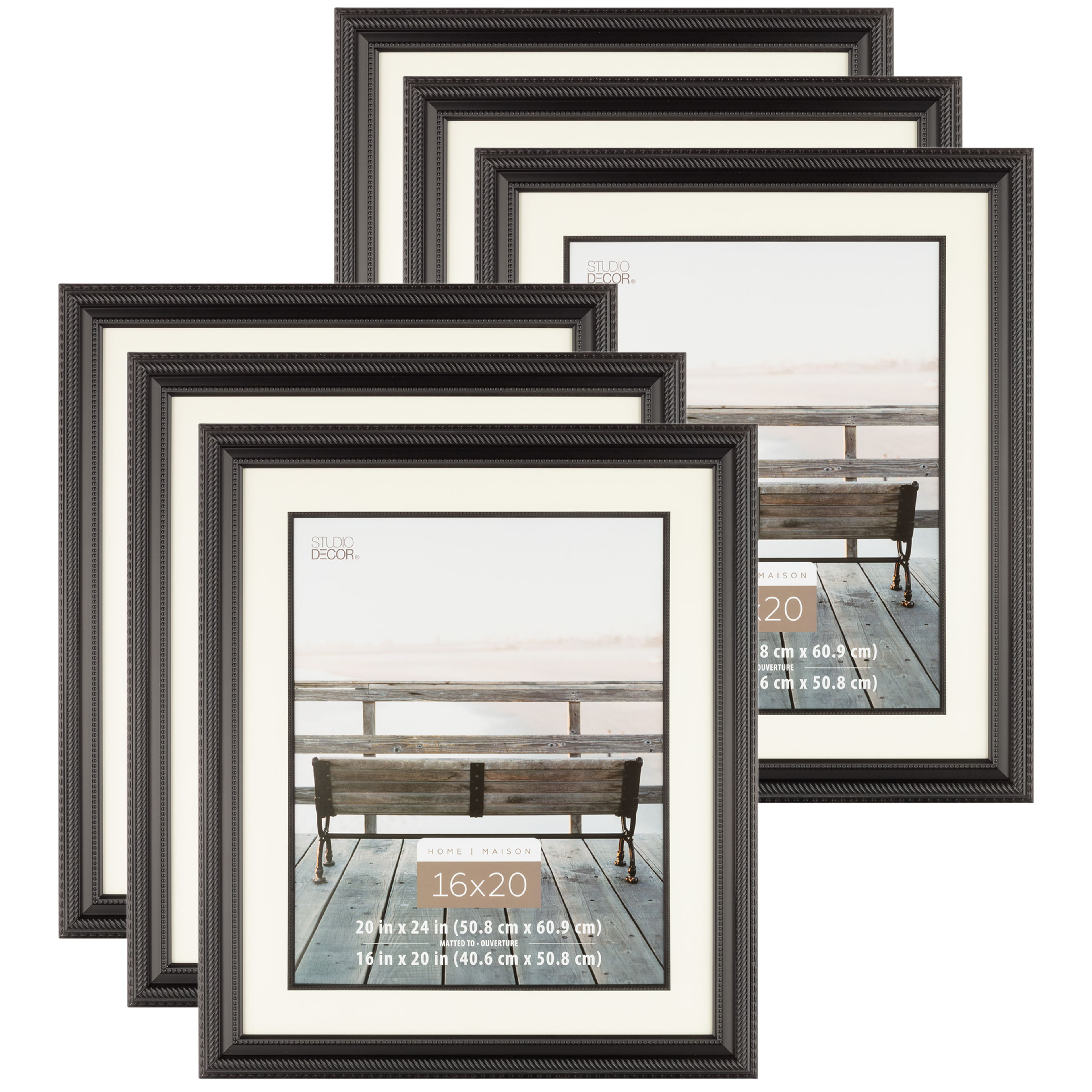 6 Pack: Black Rope 16&#x22; x 20&#x22; Frame with Mat, Home by Studio D&#xE9;cor&#xAE;