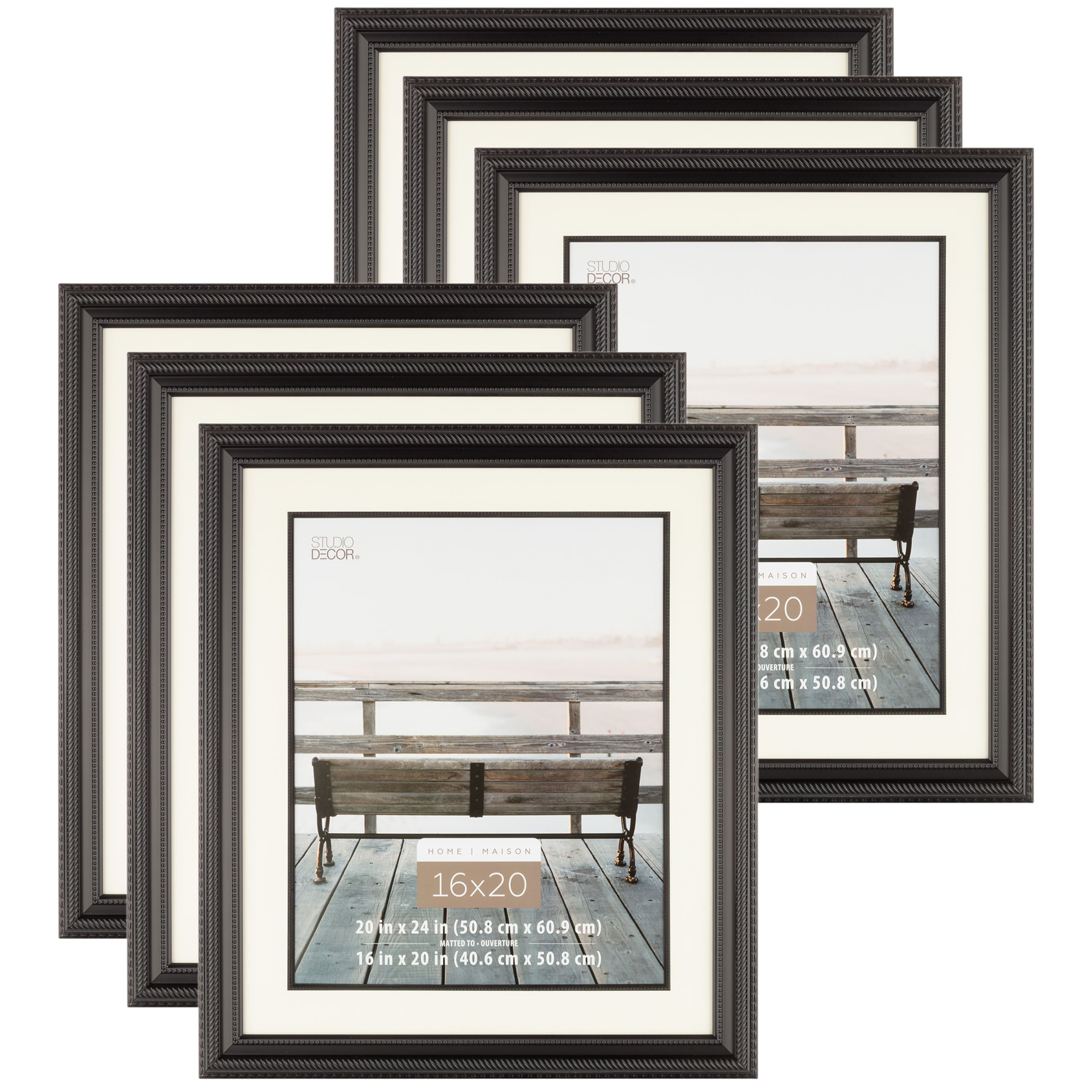 6 Pack: Black Rope 16" x 20" Frame with Mat, Home by Studio Décor®