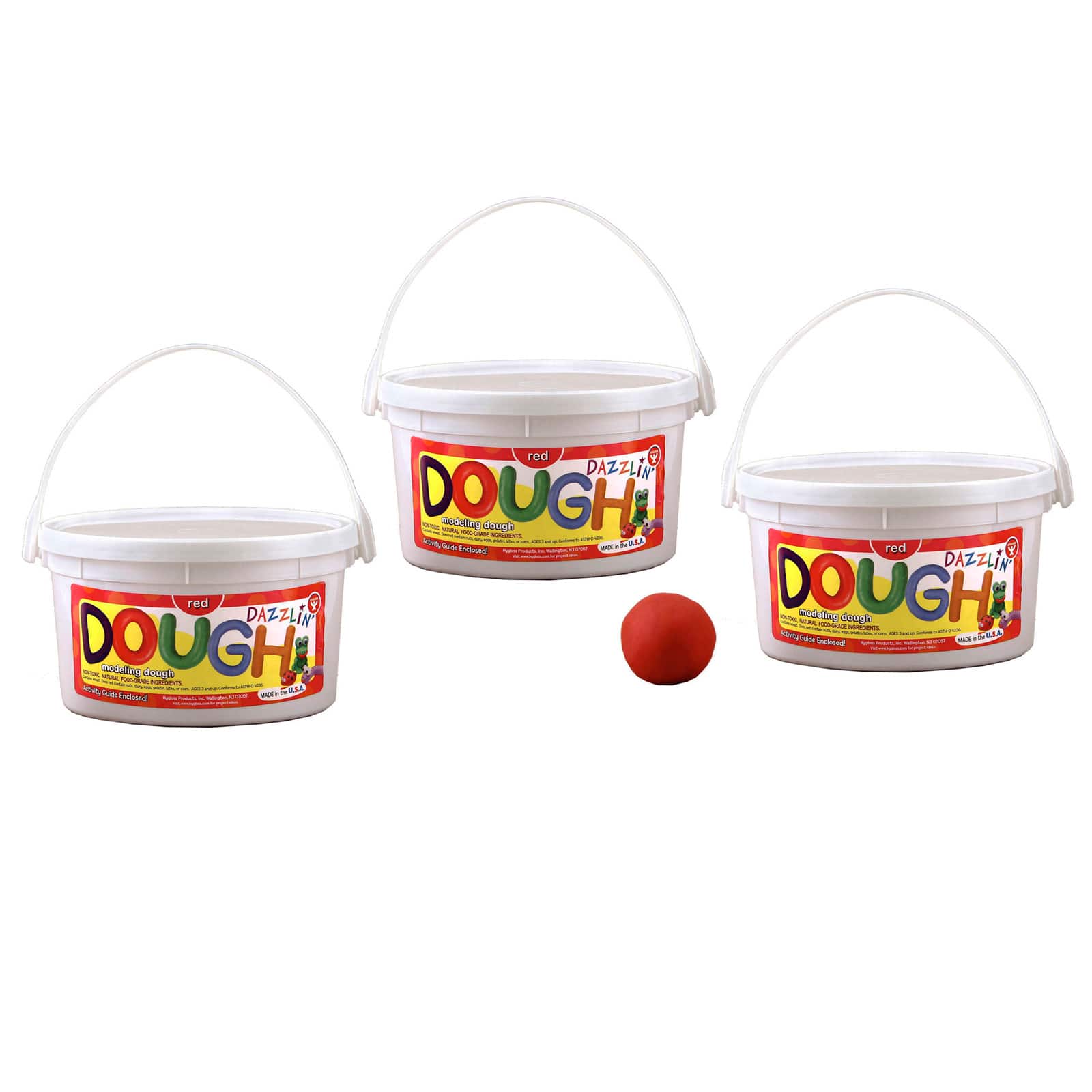 Hygloss&#xAE; Dazzlin&#x27; Dough 3lb. Red Modeling Compound Tub, 3ct.