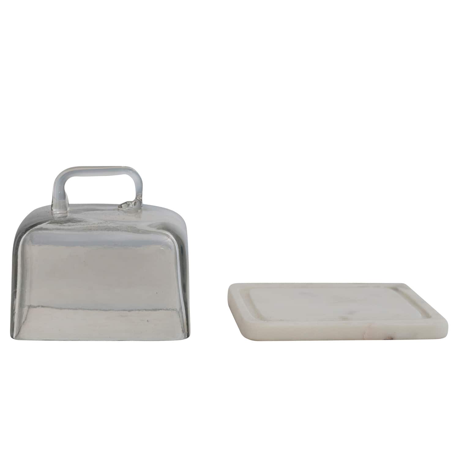 Hello Honey&#xAE; Glass Cloche with White Marble Base