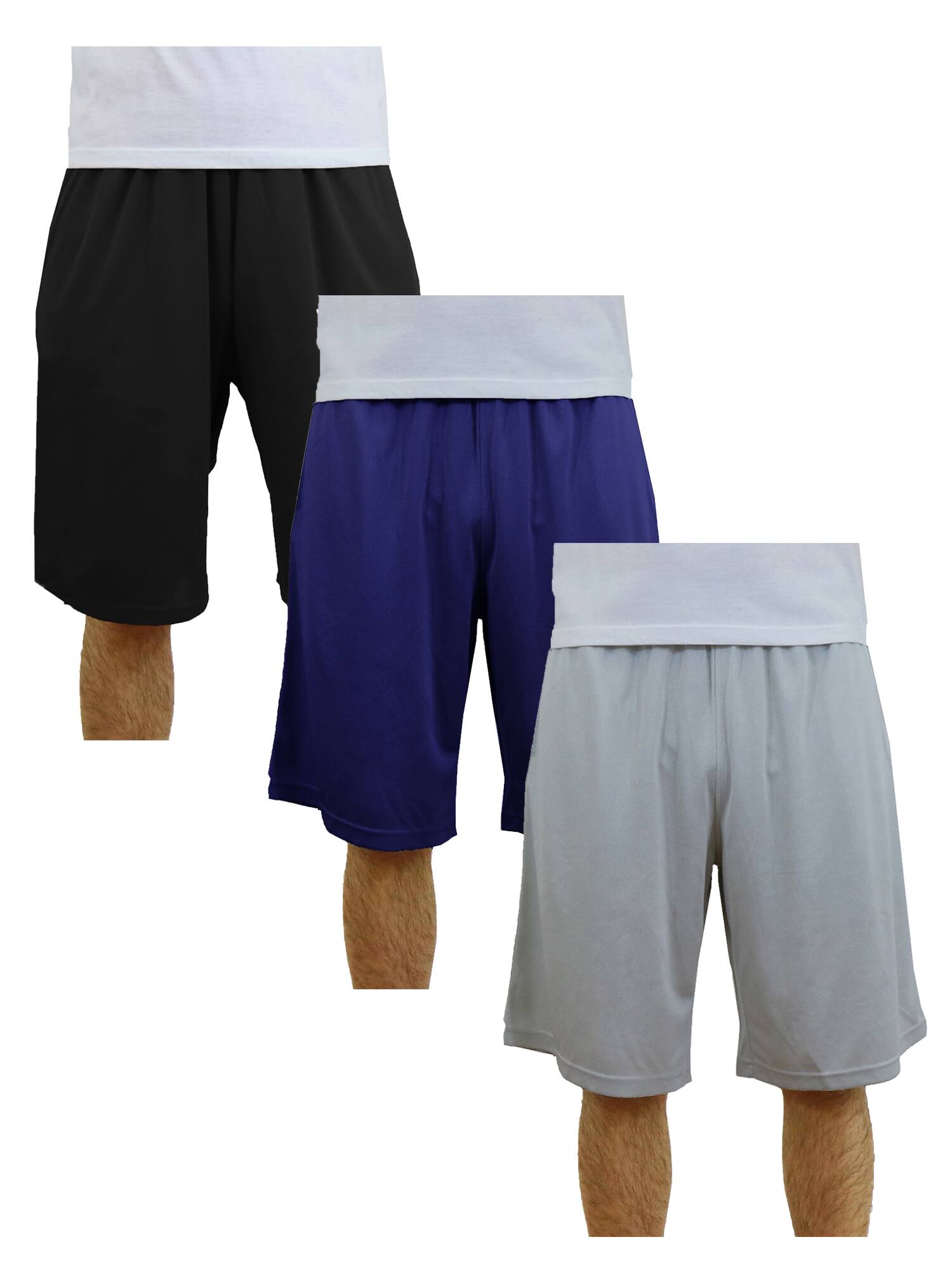 Galaxy by Harvic Men&#x27;s Moisture Wicking Performance Basic Mesh Shorts 3 Pack