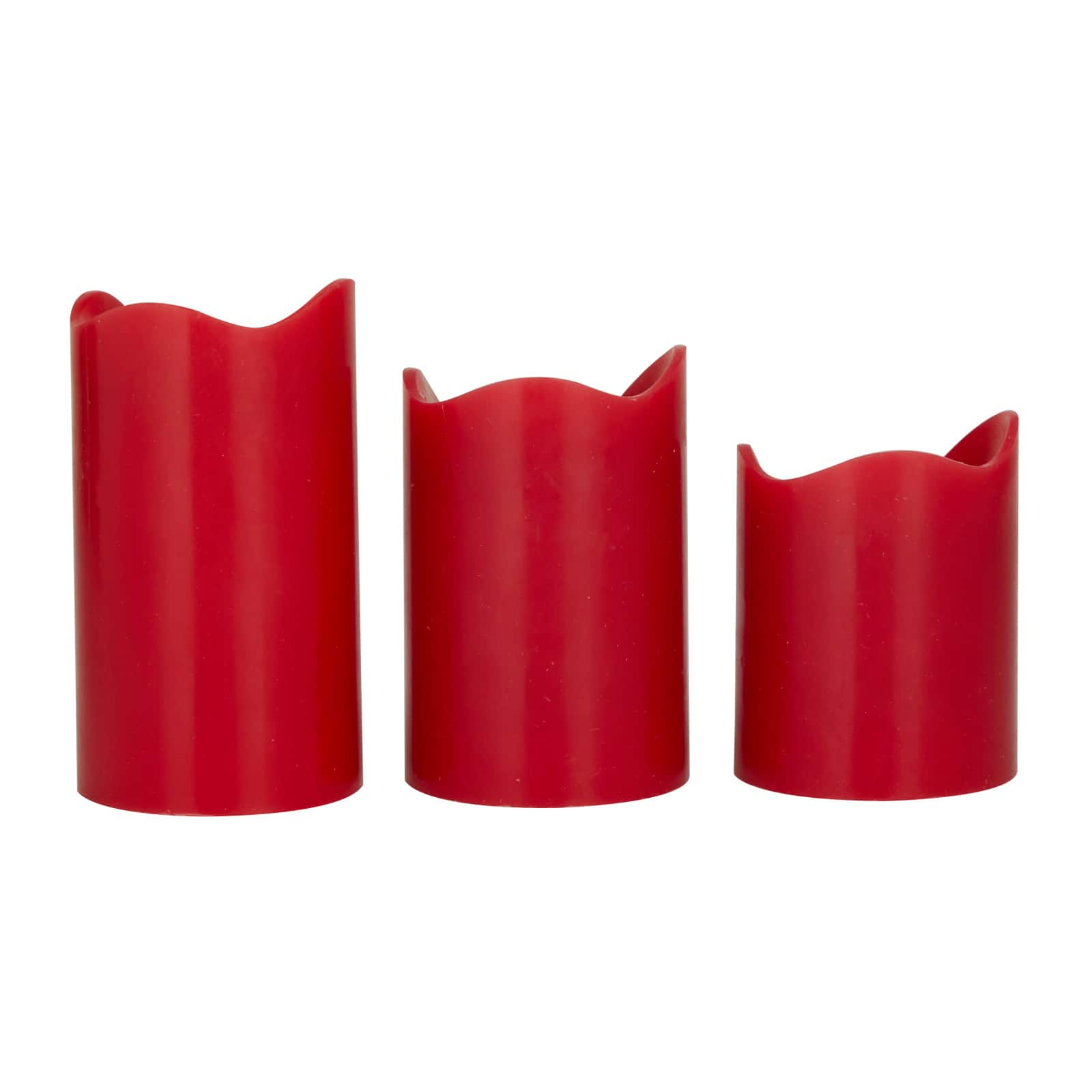 Red Traditional Flameless Candle Set