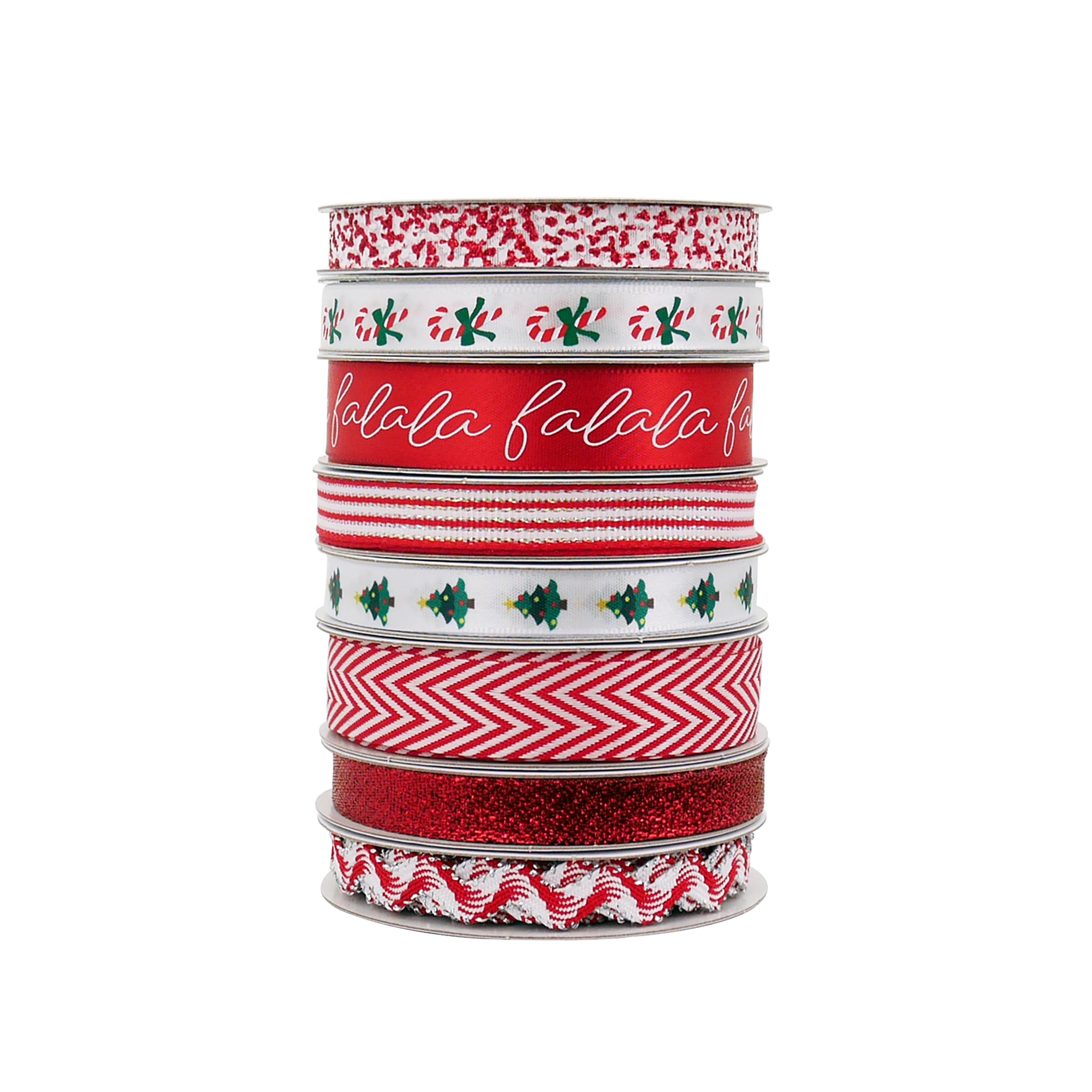 Red &#x26; White Christmas Value Pack Ribbon by Celebrate It&#xAE;
