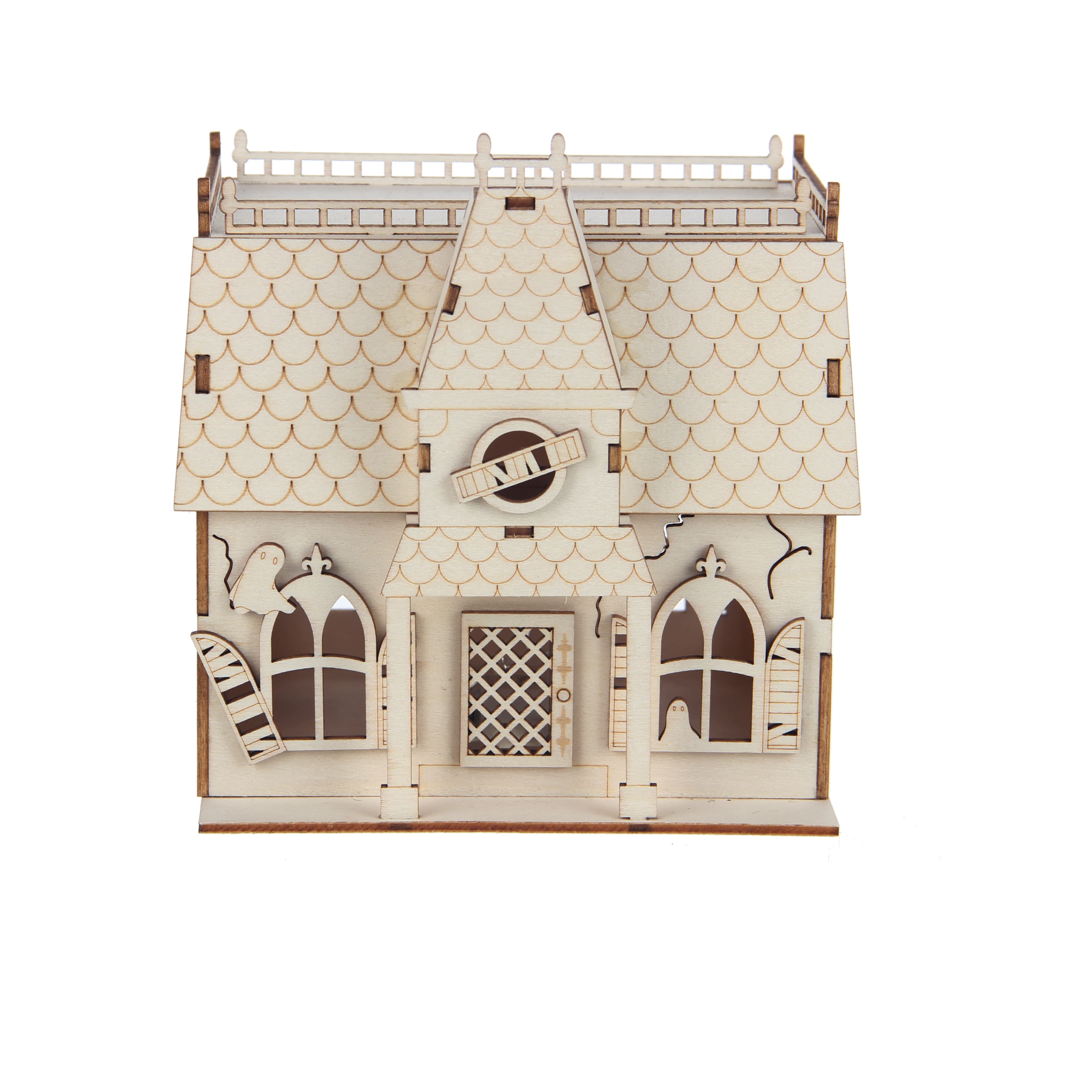 6" DIY Village Haunted House LED Wood Décor by Make Market®