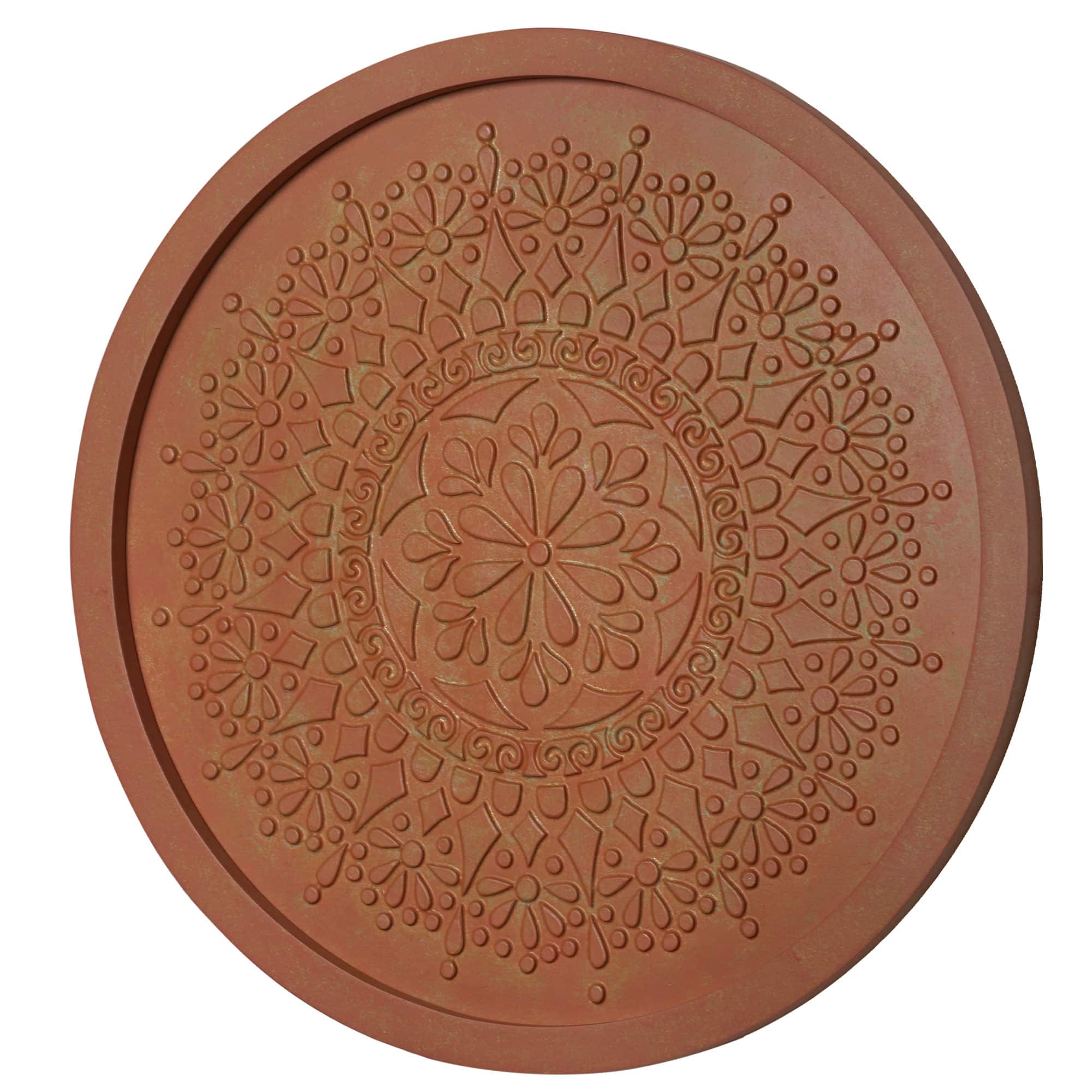 American Art Décor™ 17" Burnt Orange Boho Rustic Farmhouse Wood Framed Wall Medallion