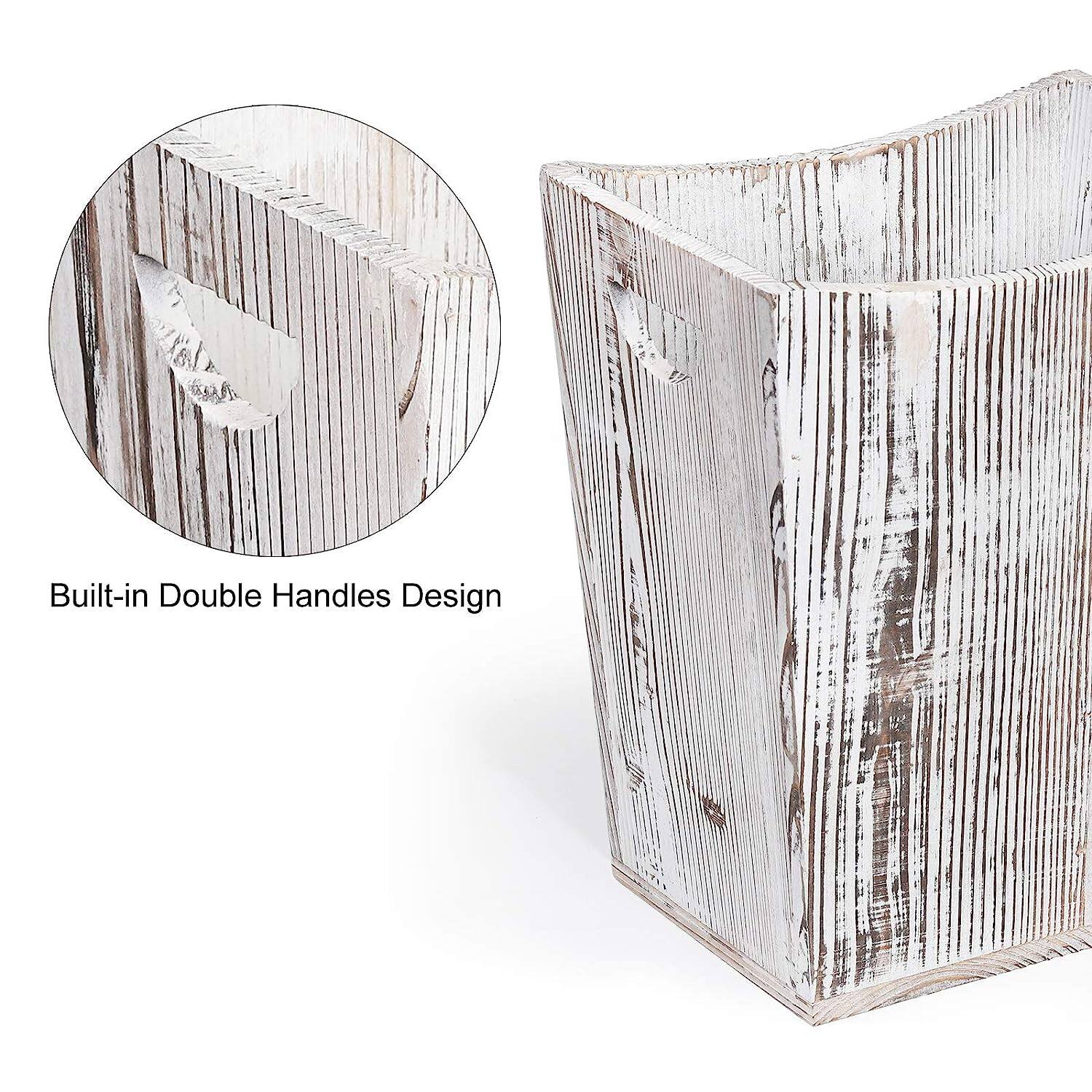 Rustic Farmhouse Style Wood Wastebasket Bin