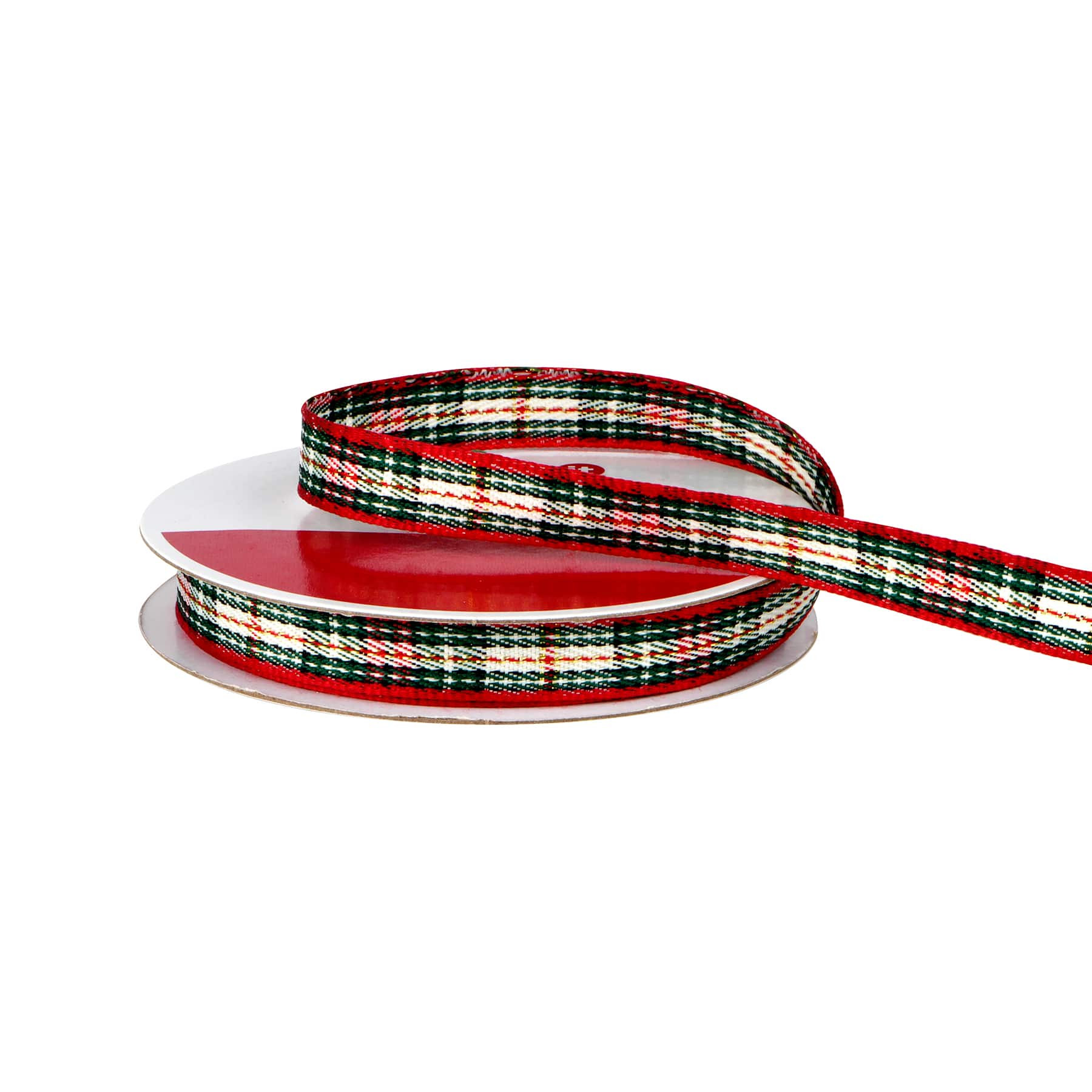 3/8&#x22; x 12ft. Green Plaid Ribbon by Celebrate It&#xAE; Christmas