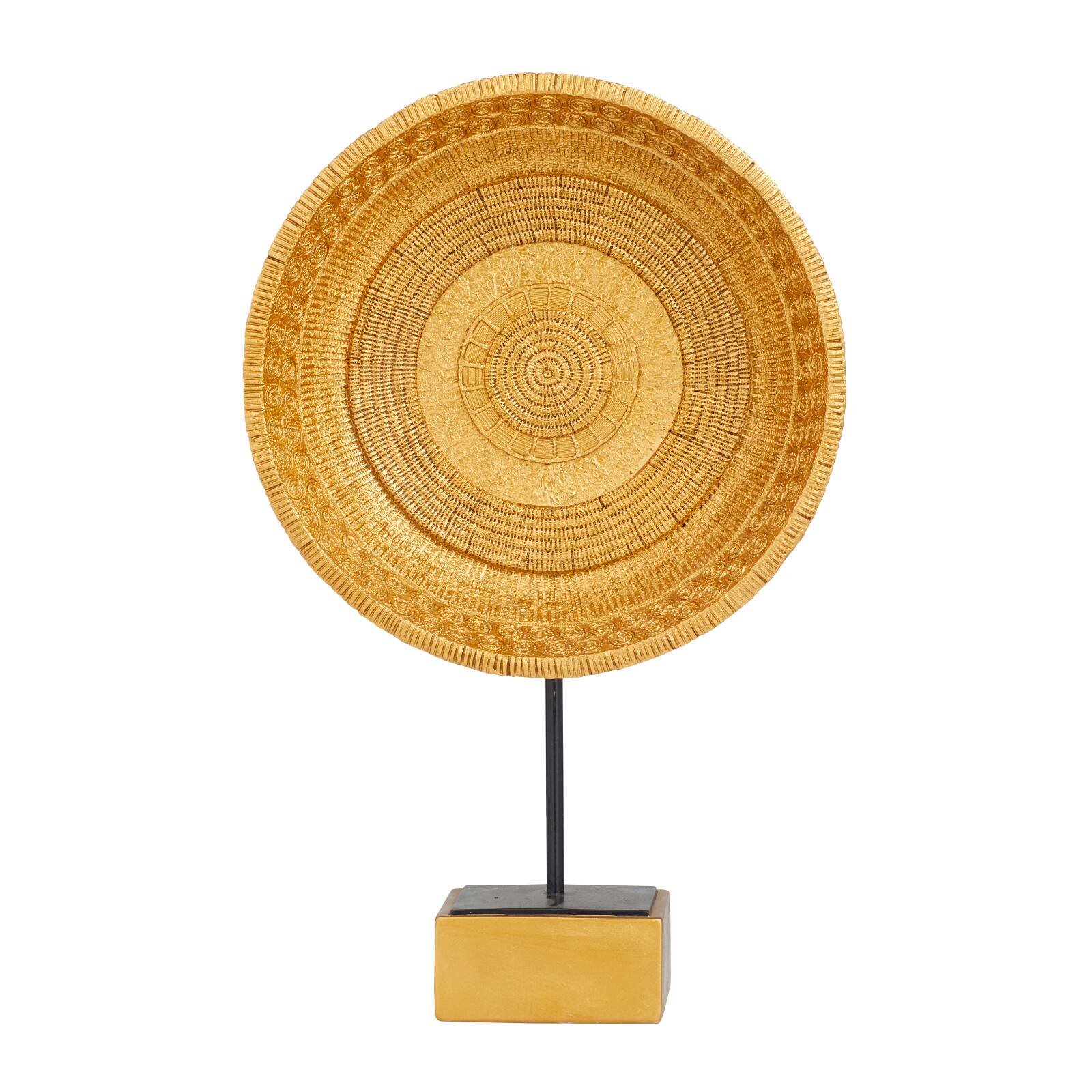 Gold Polystone Glam Sculpture, 20&#x22; x 13&#x22; x 6&#x22;