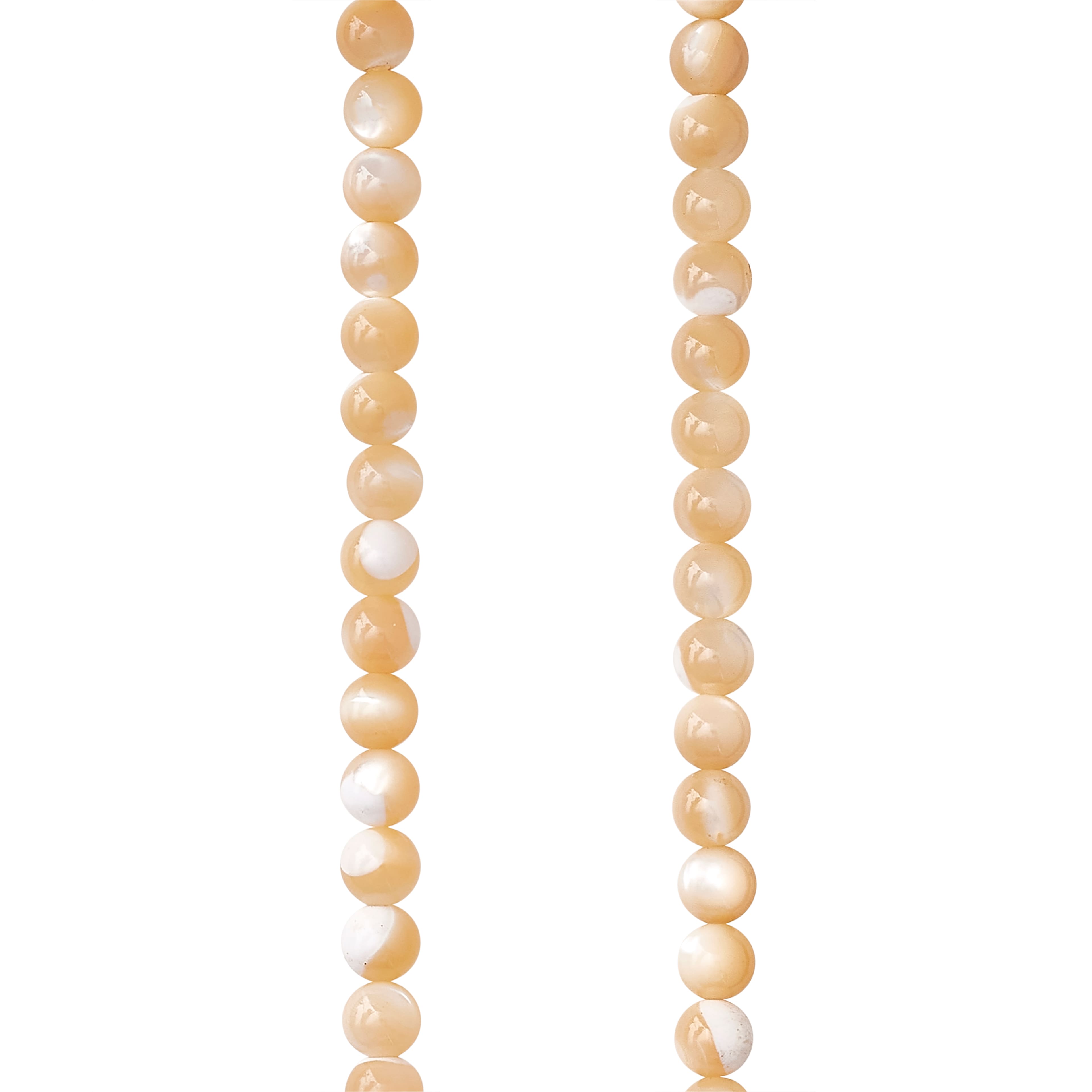 Natural Amber Mother of Pearl Beads, 4mm by Bead Landing&#x2122;