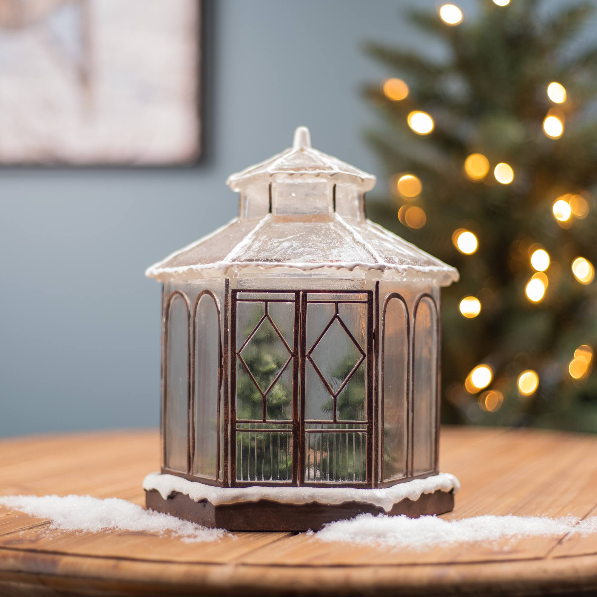 9&#x22; Winter Gazebo LED Tabletop Town D&#xE9;cor