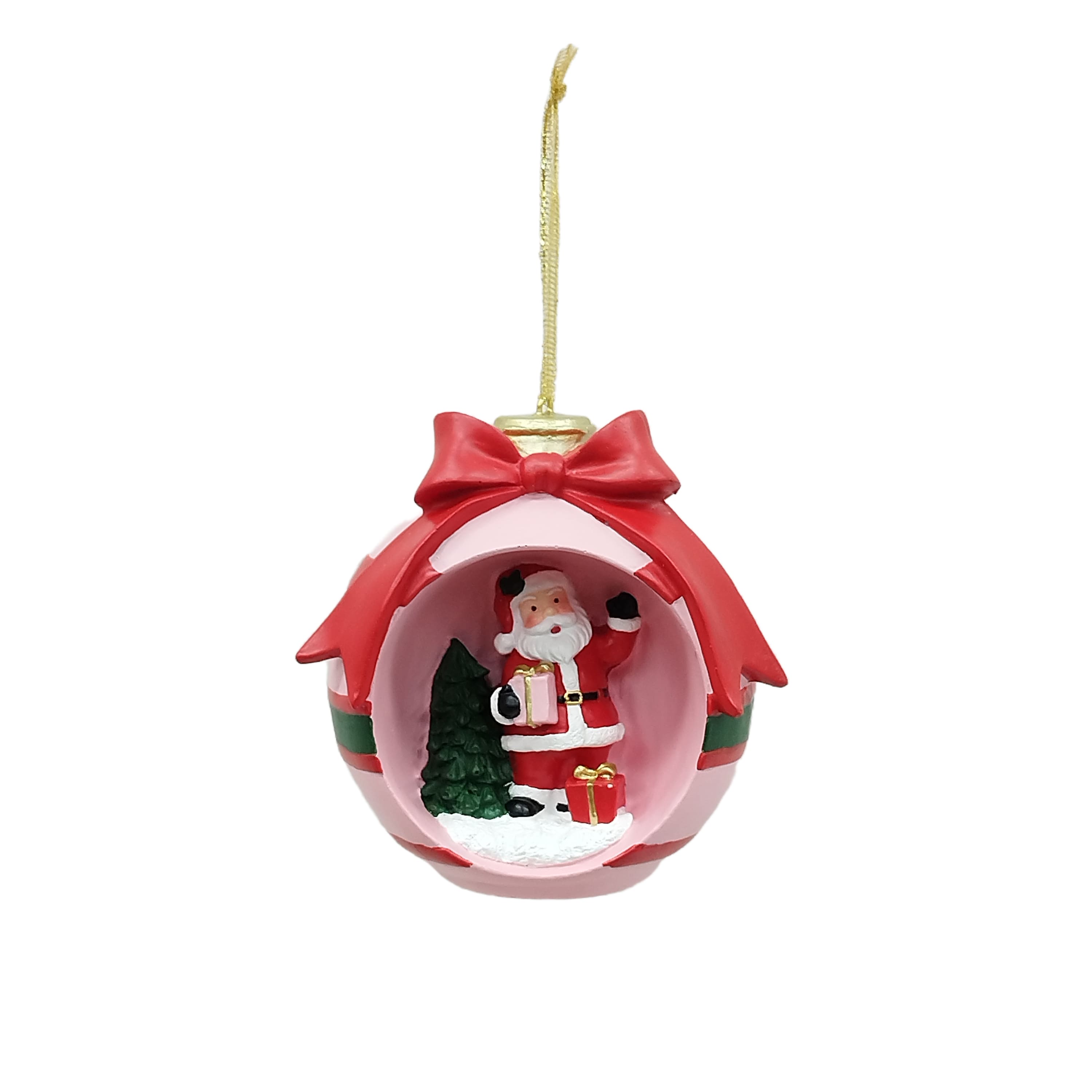 4&#x22; Hello Santa with Pink Bow Ornament by Ashland&#xAE;