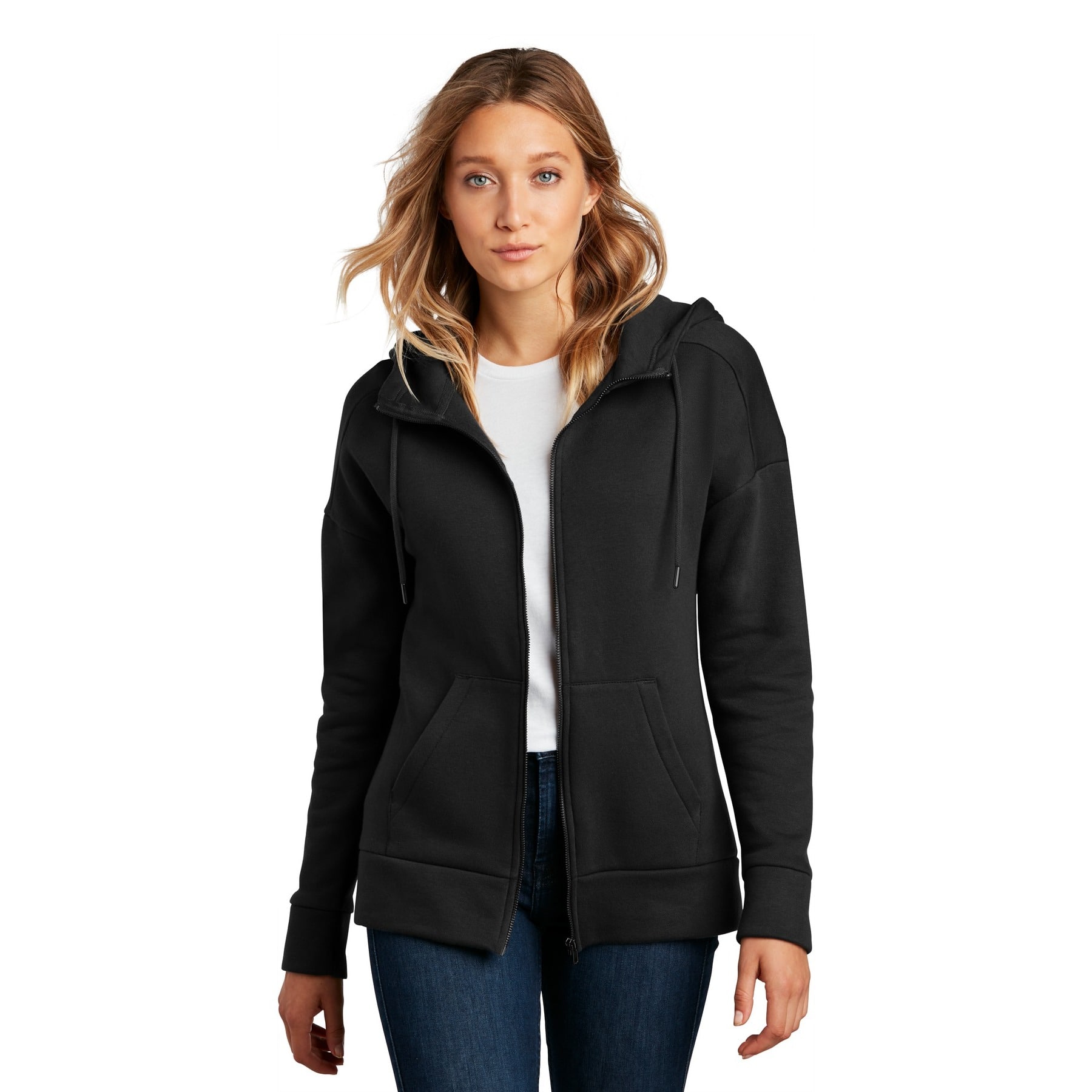 District® Perfect Weight® Women's Fleece Drop Shoulder Full-Zip Hoodie