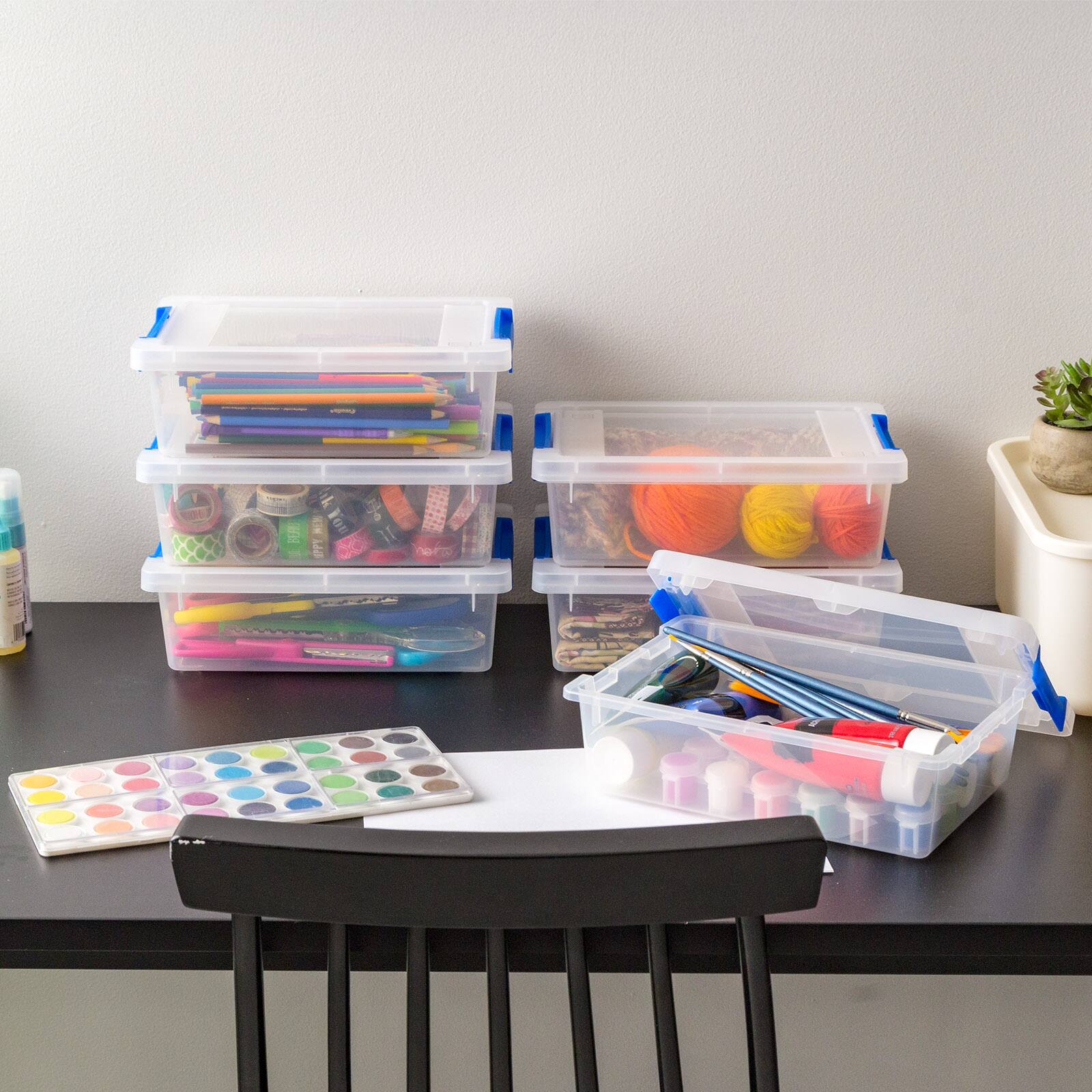 Iris&#xAE; 2.4 qt. Clear Latching Storage Totes, Set of 6