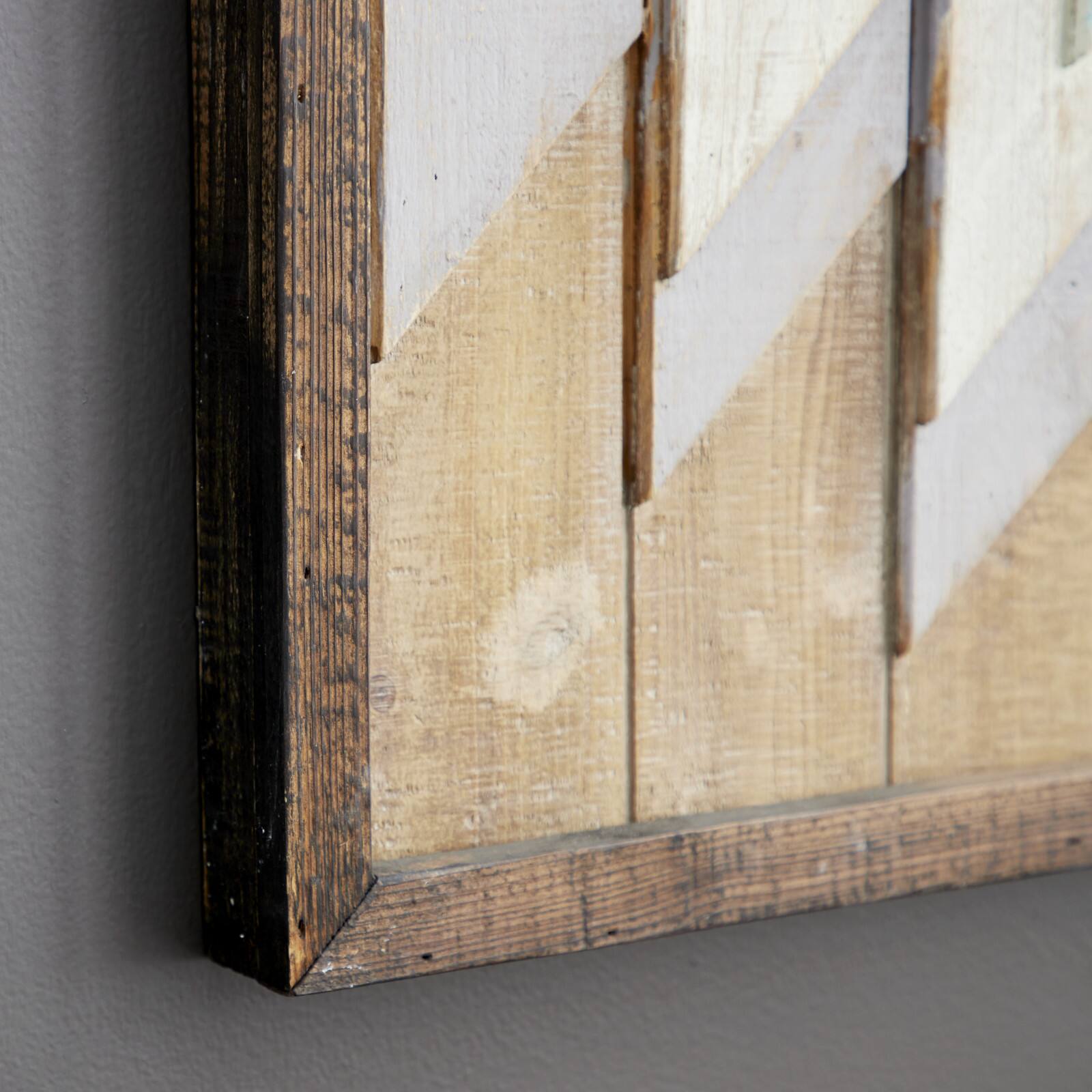 20" Multicolored Wood Farmhouse Abstract Wall Decor