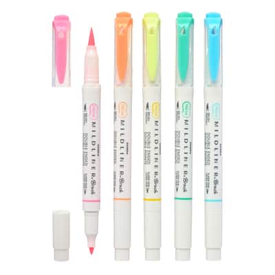 Zebra Mildliner Fluorescent Brush Pens