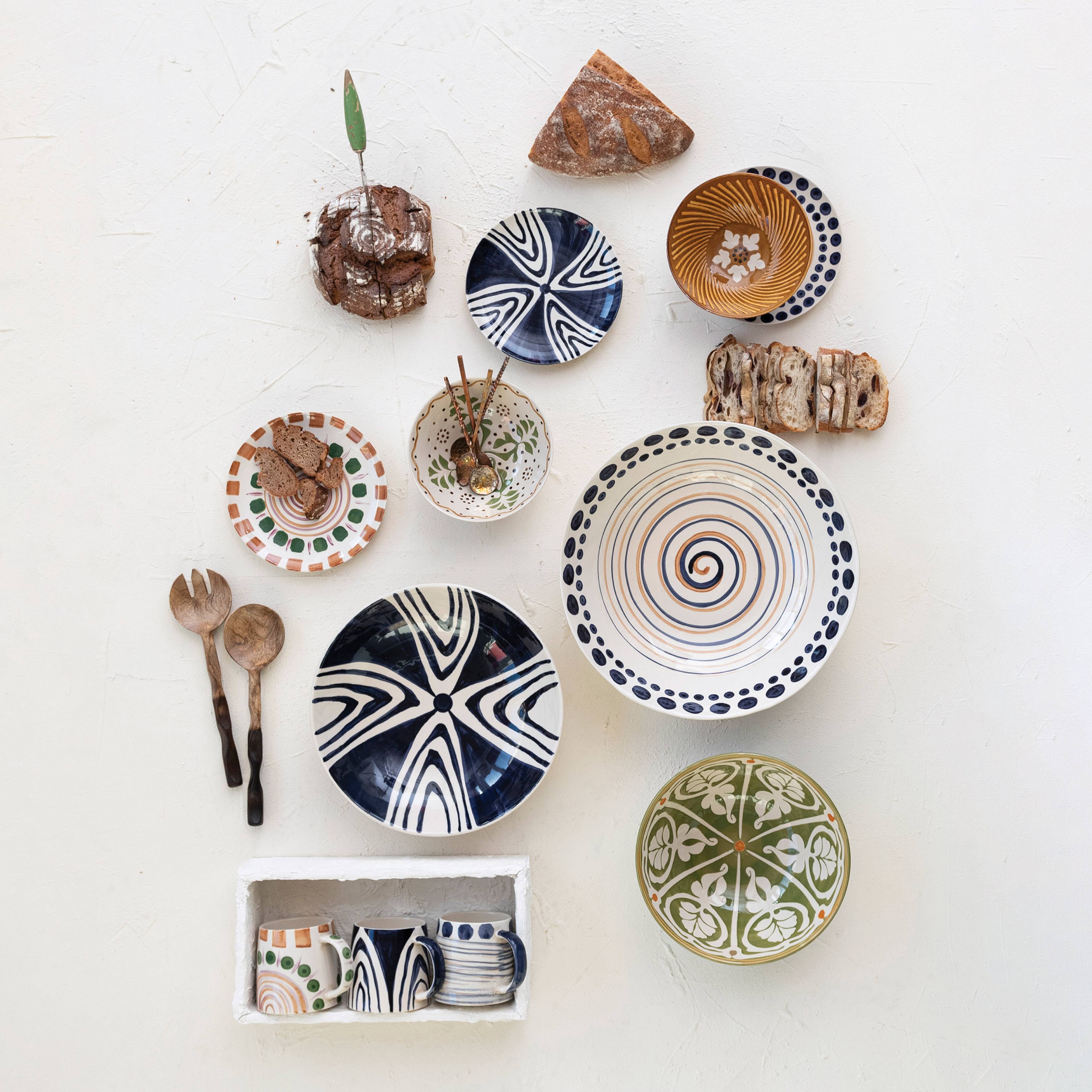 Hello Honey® 4.25" Geometric Print Stoneware Mug Set