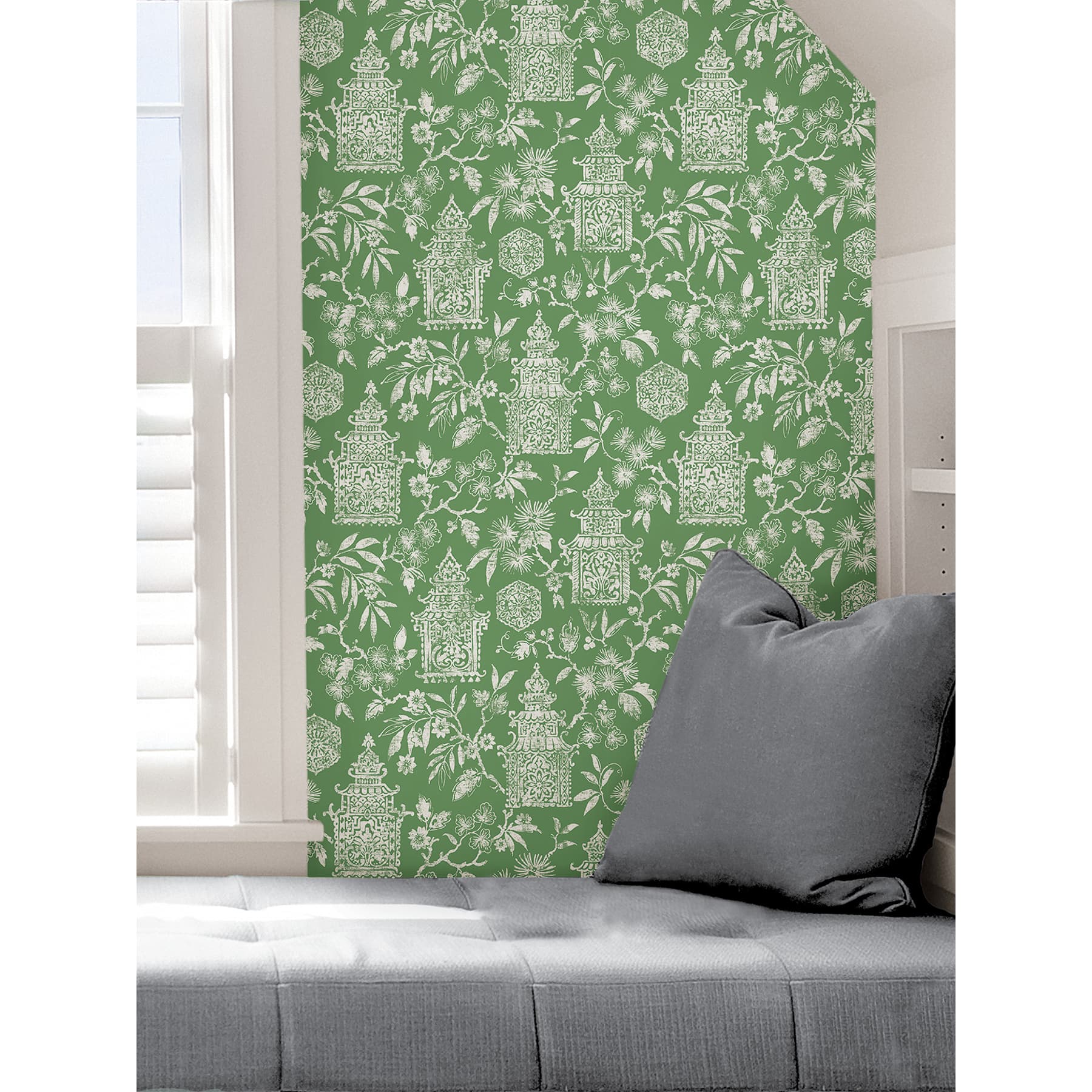 NuWallpaper Green Danson Peel & Stick Wallpaper