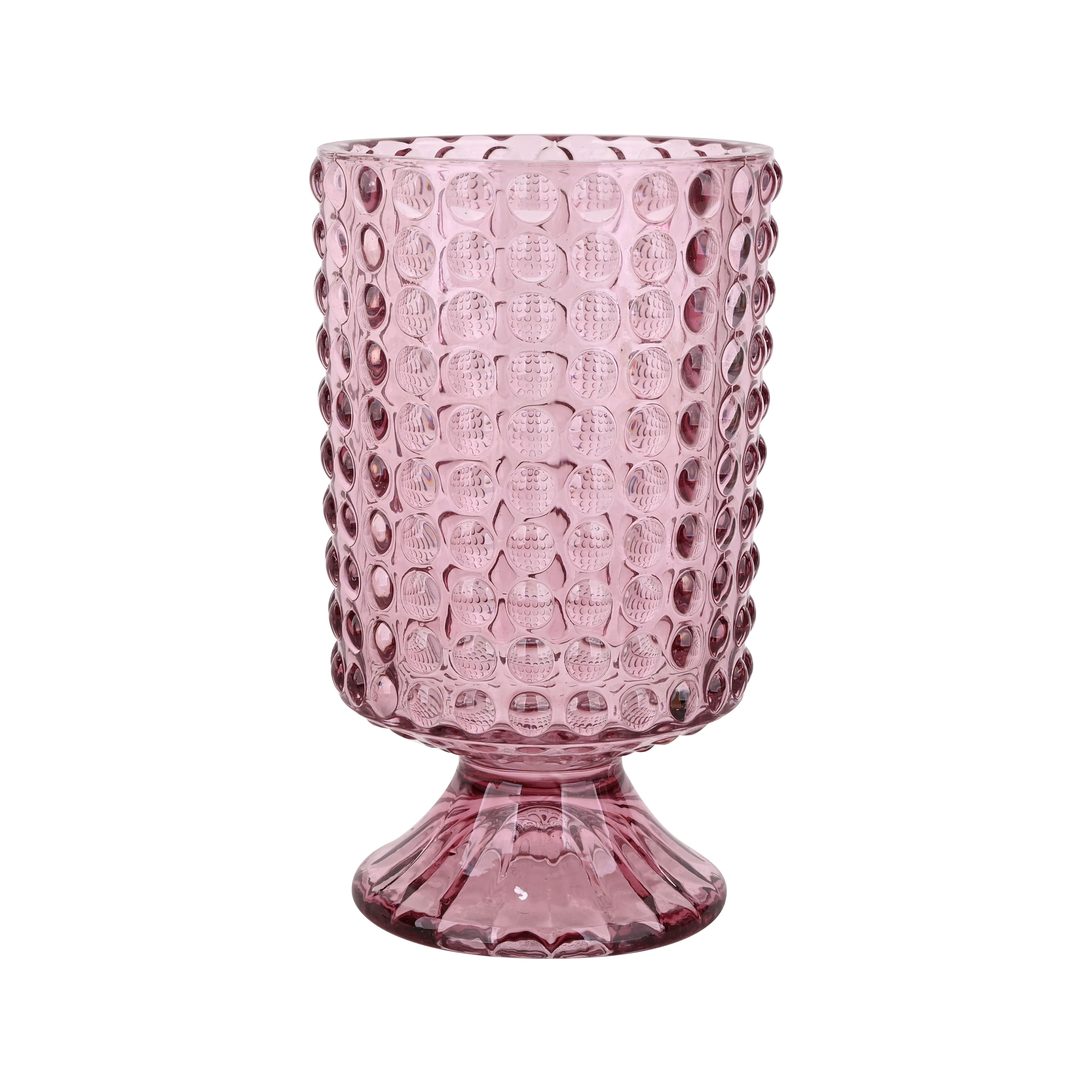 7&#x22; Pink Hobnail Glass Container by Ashland&#xAE;