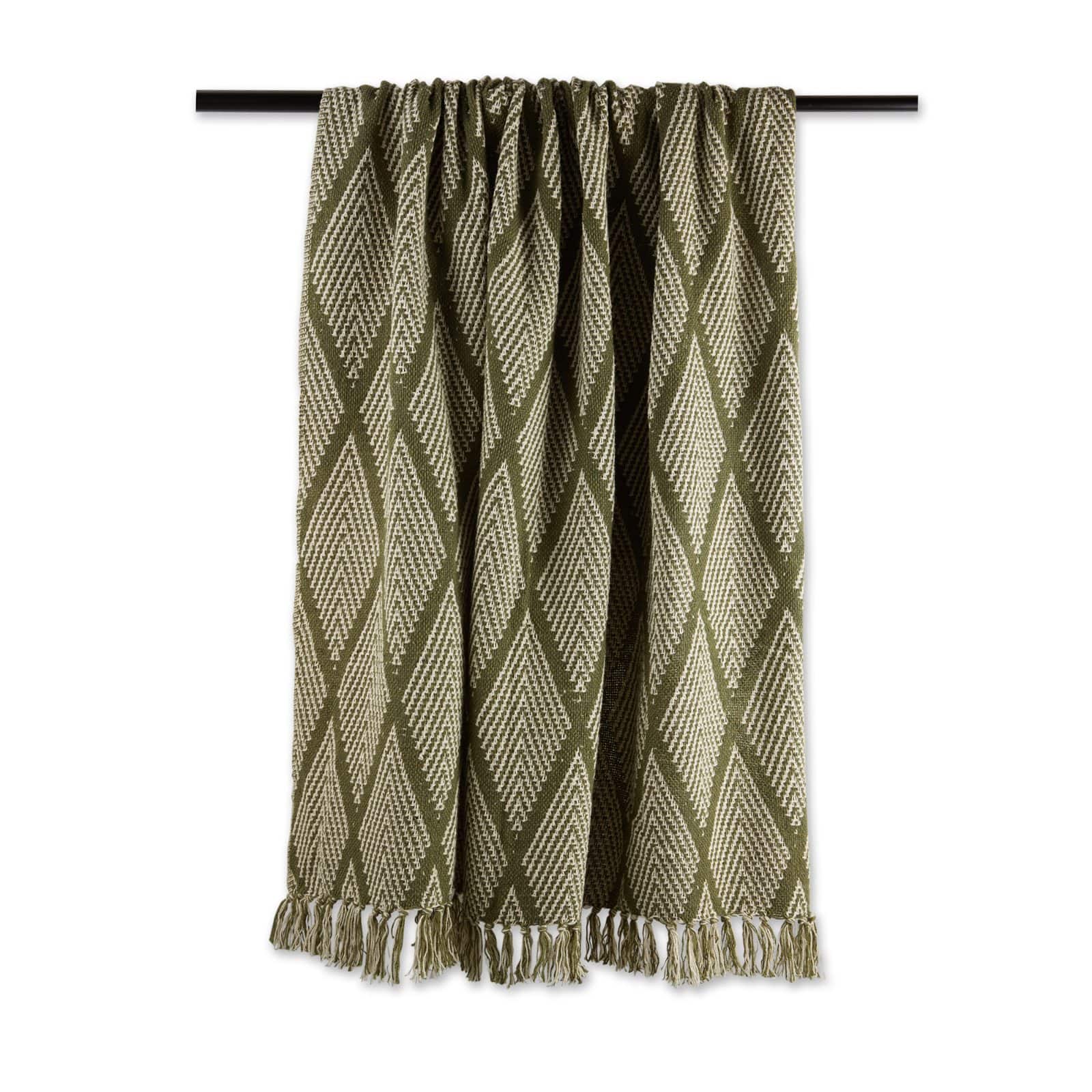 DII® Olive Green Tone Multi Diamond Throw