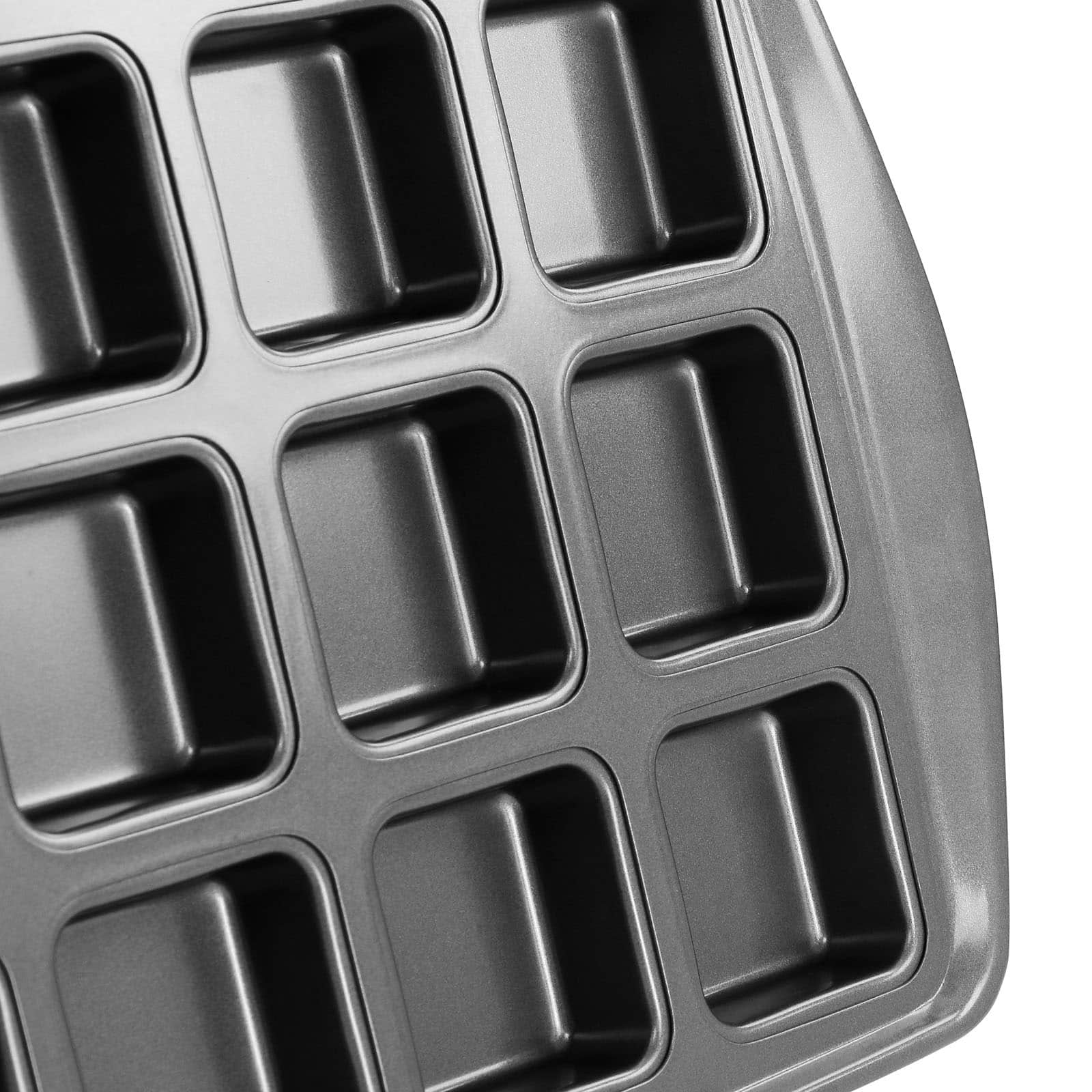 Gibson Baker&#x27;s Friend Gray 12 Cup Nonstick Steel Brownie Pan