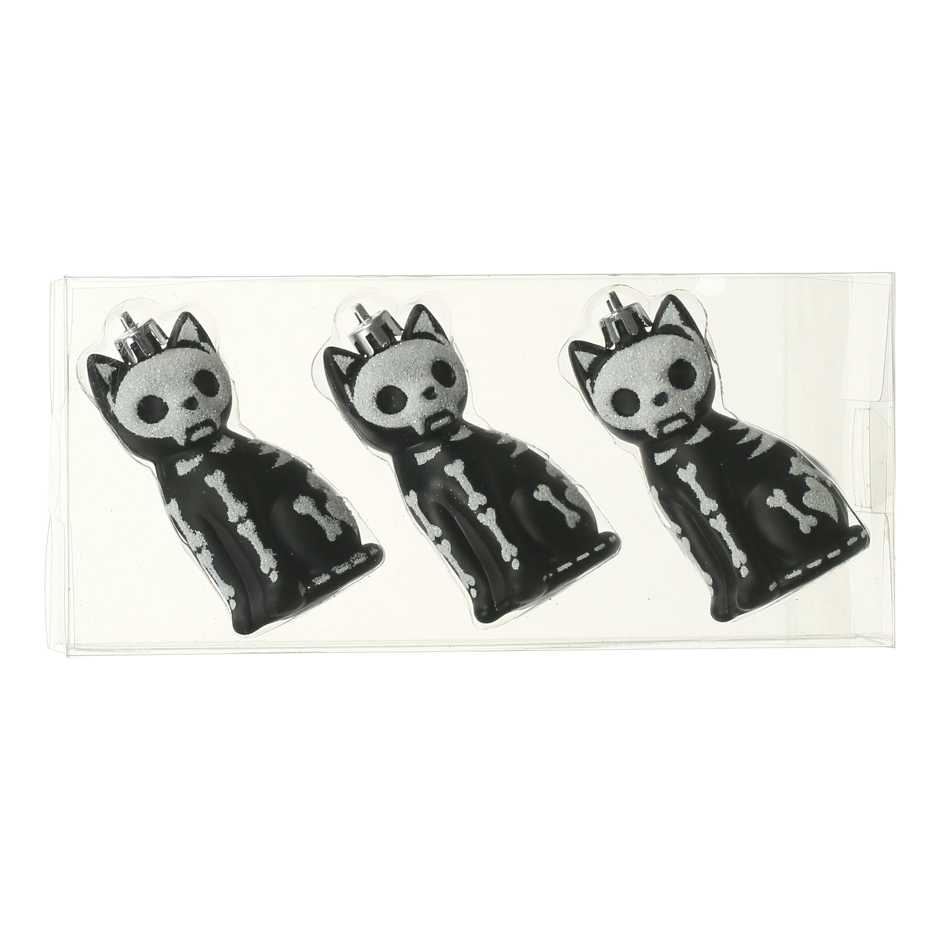 3&#x22; Skeleton Cat Ornaments, 3ct. by Ashland&#xAE;