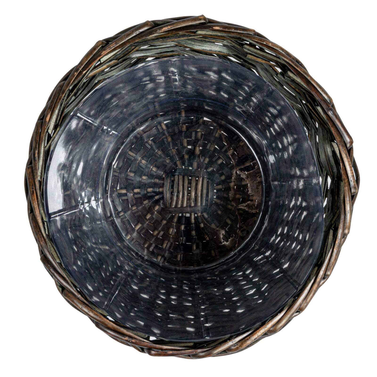 Household Essentials 11.75" Brown Handwoven Willow Waste Basket with Plastic Liner