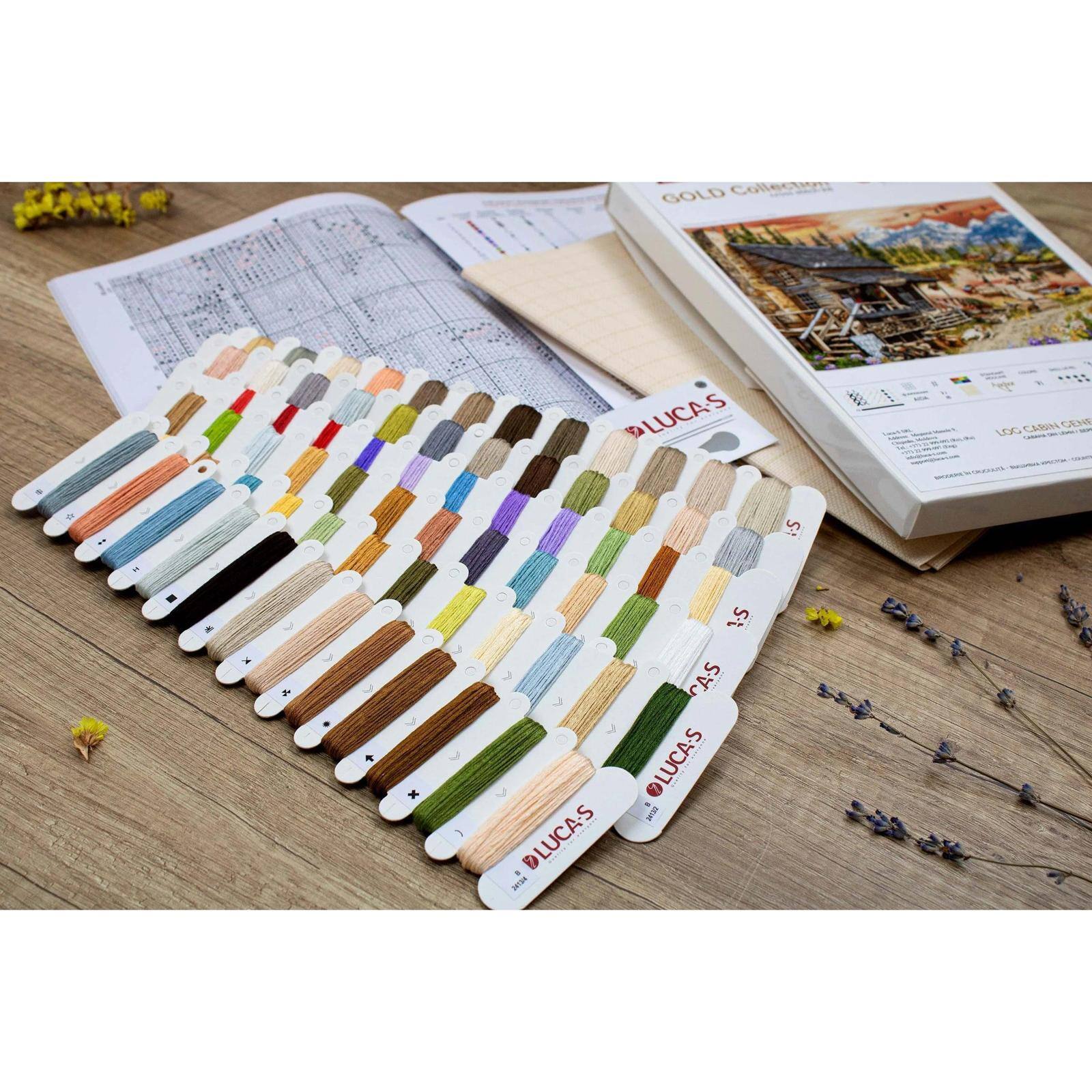 Luca-S Log Cabin General Store Counted Cross-Stitch Kit