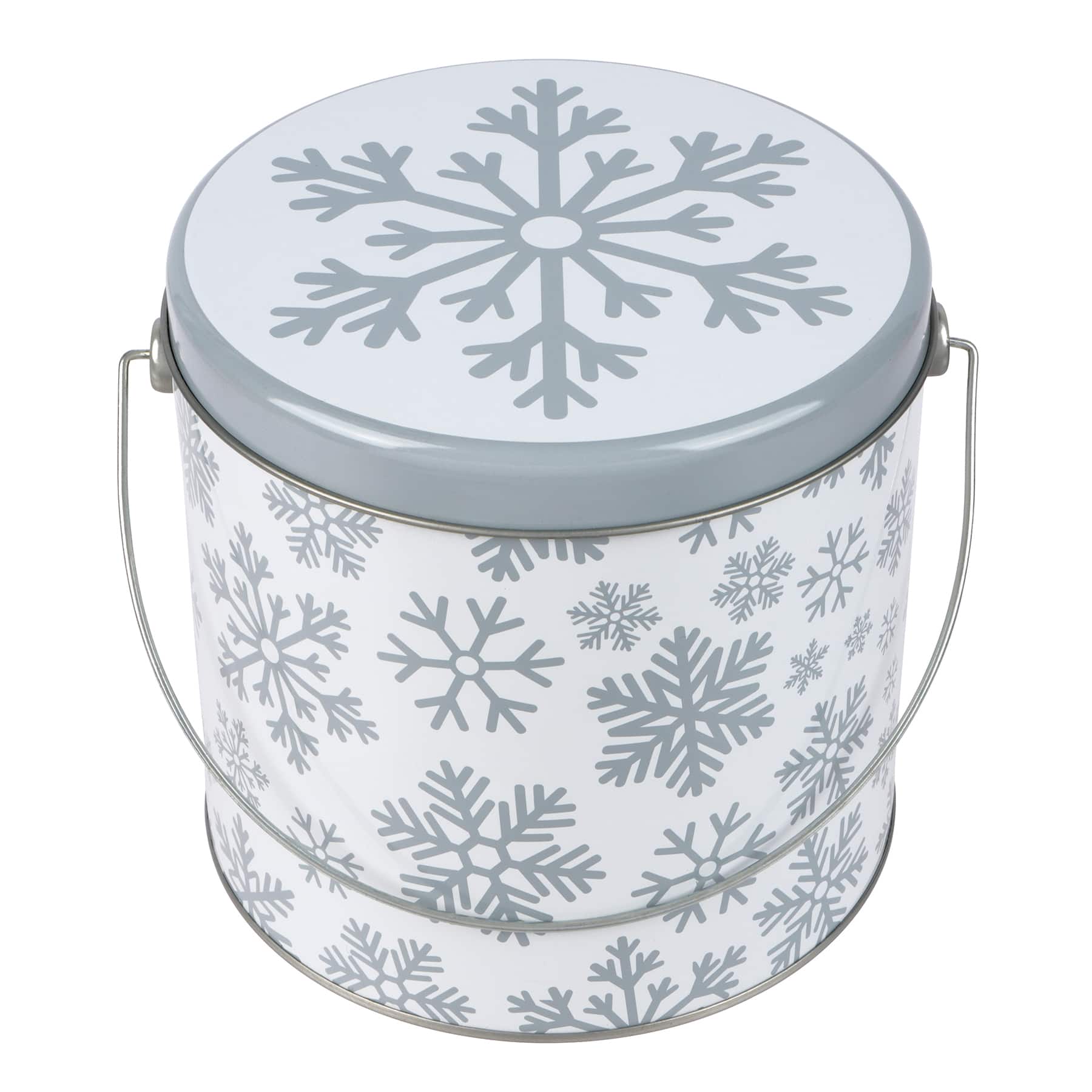 5.75" Snowflake Tin Canister with Handle by Makery™