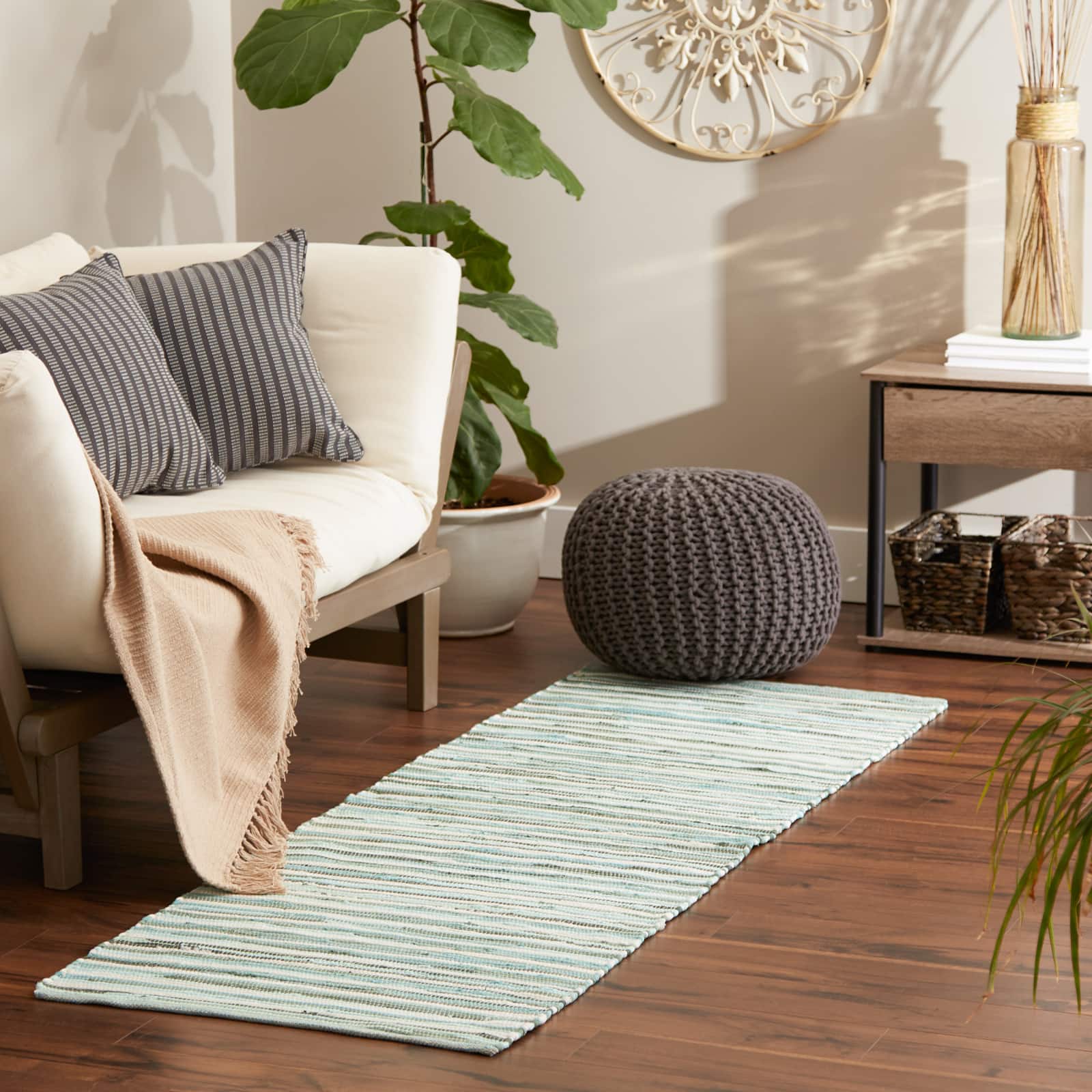 DII® Slim Stripe Cotton Chindi Rug, 2ft. x 6ft.