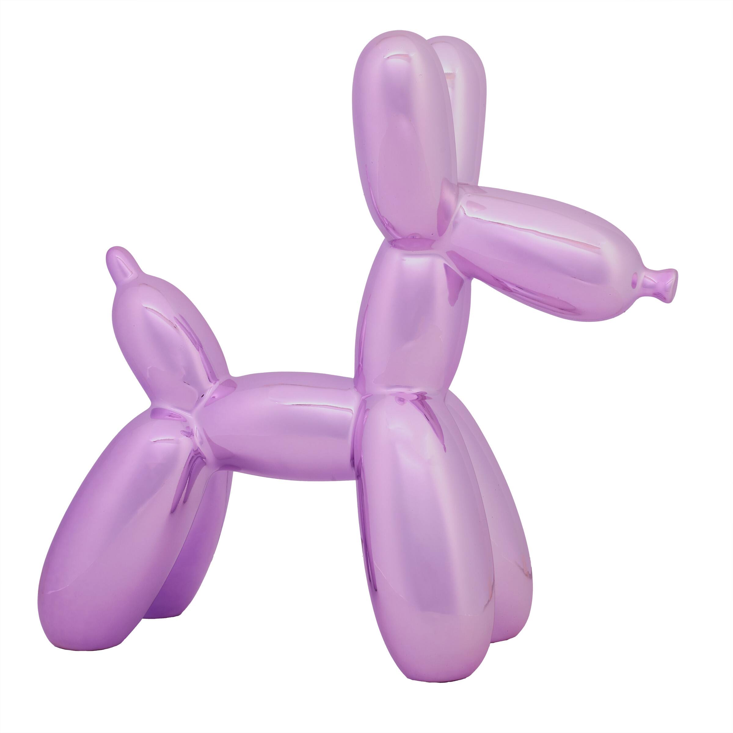 11" Electroplated Purple Balloon Dog Figurine