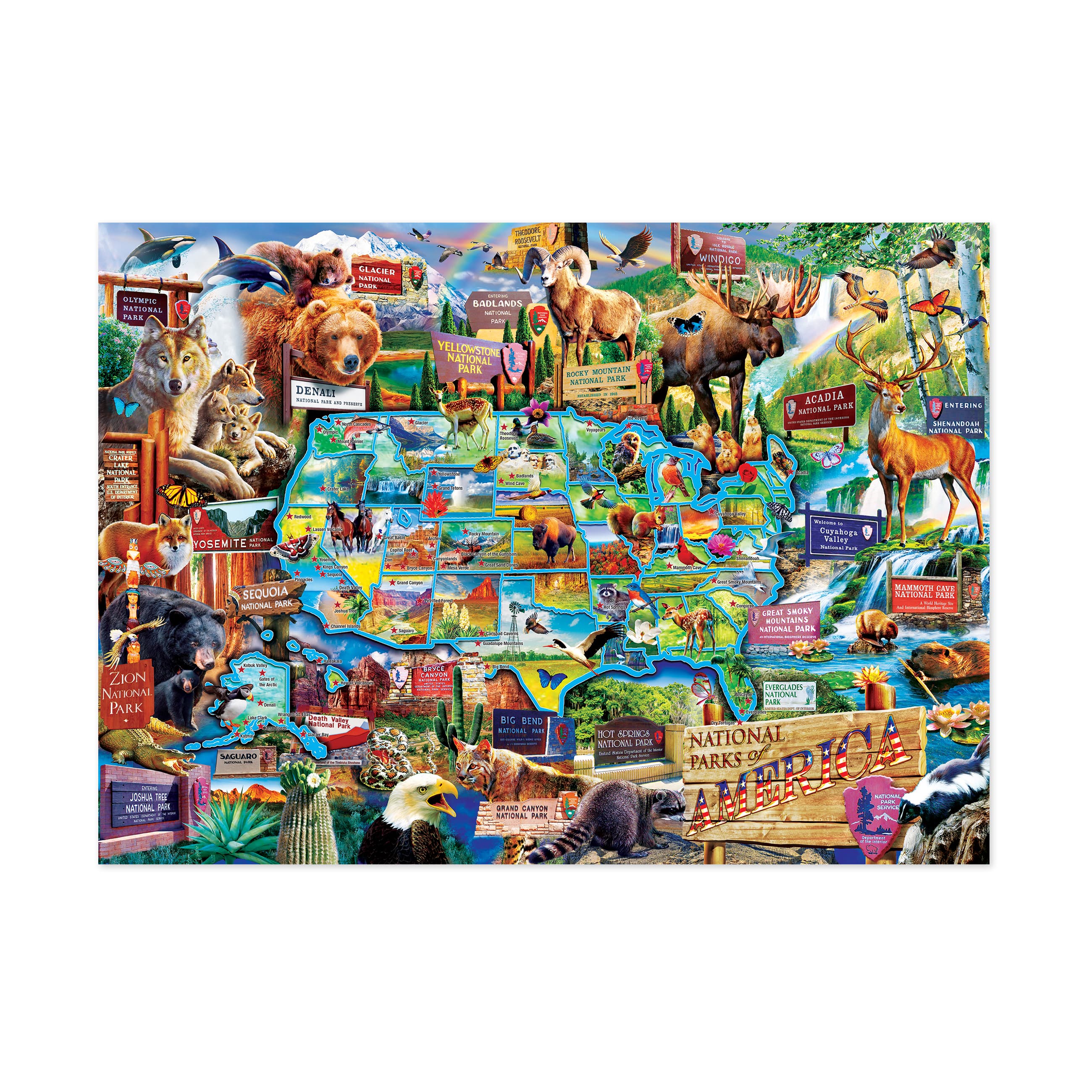 National Parks of America - Map Puzzle: 1000 Pcs