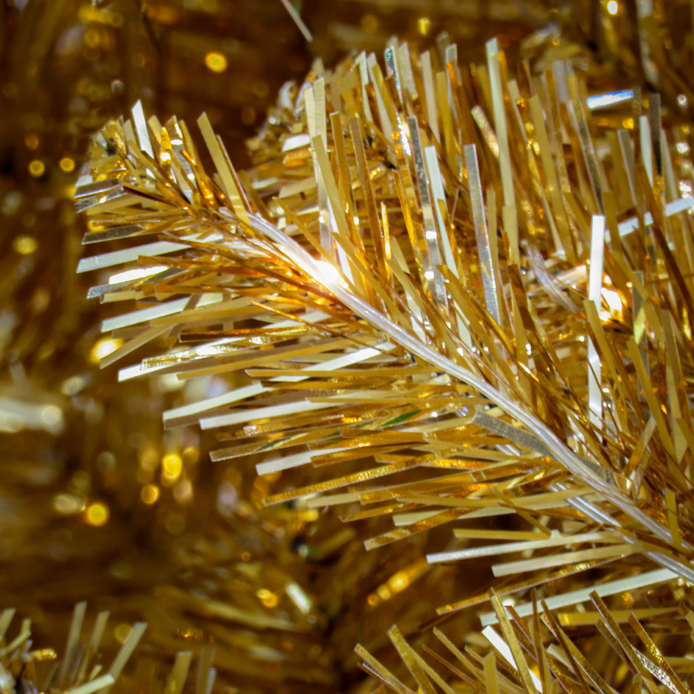 7.5ft. Pre-Lit True Gold Metallic Artificial Christmas Tree, Clear LED Infinity Lights&#xAE;