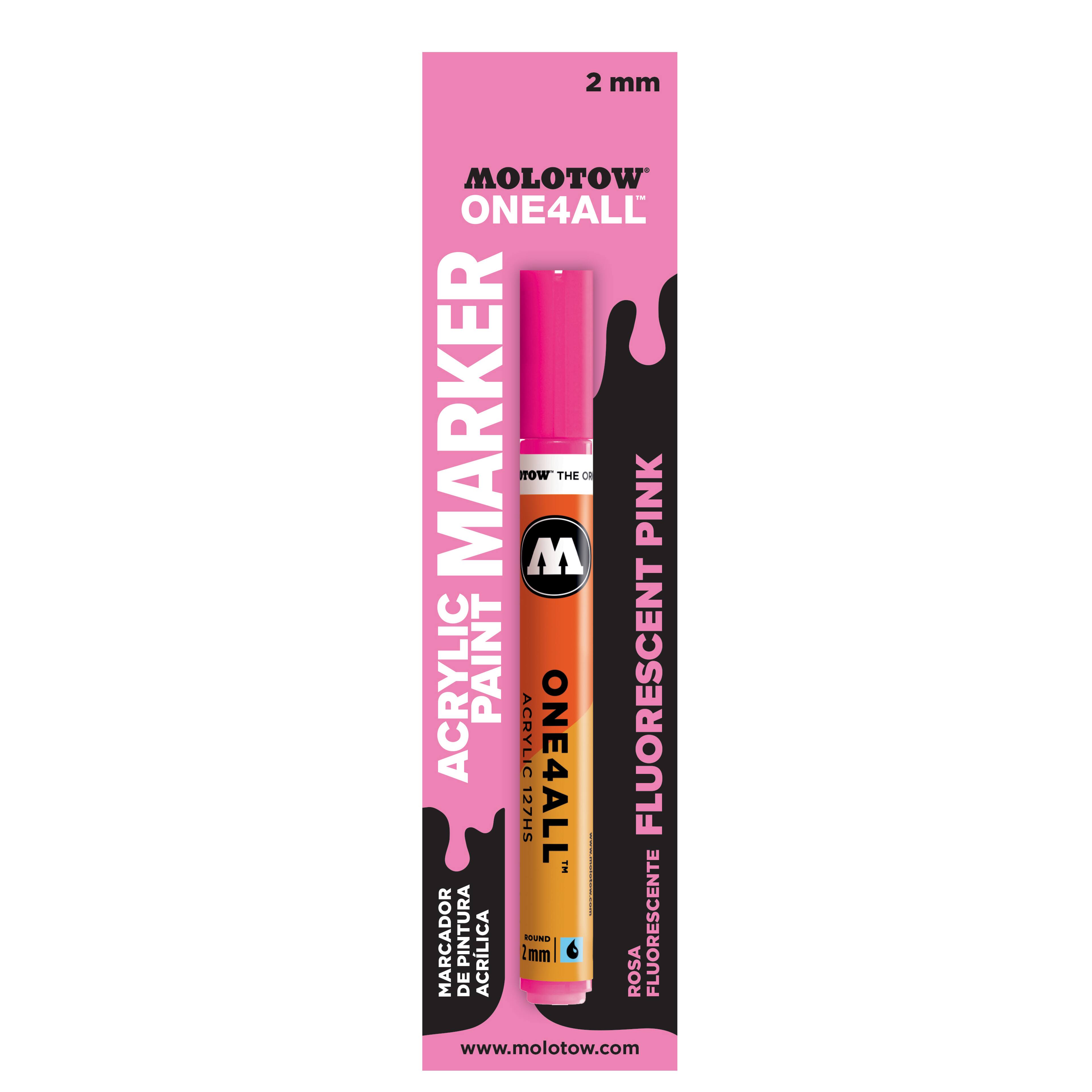 Molotow&#x2122; ONE4ALL&#x2122; Fluorescent Pink Acrylic 127HS Paint Marker