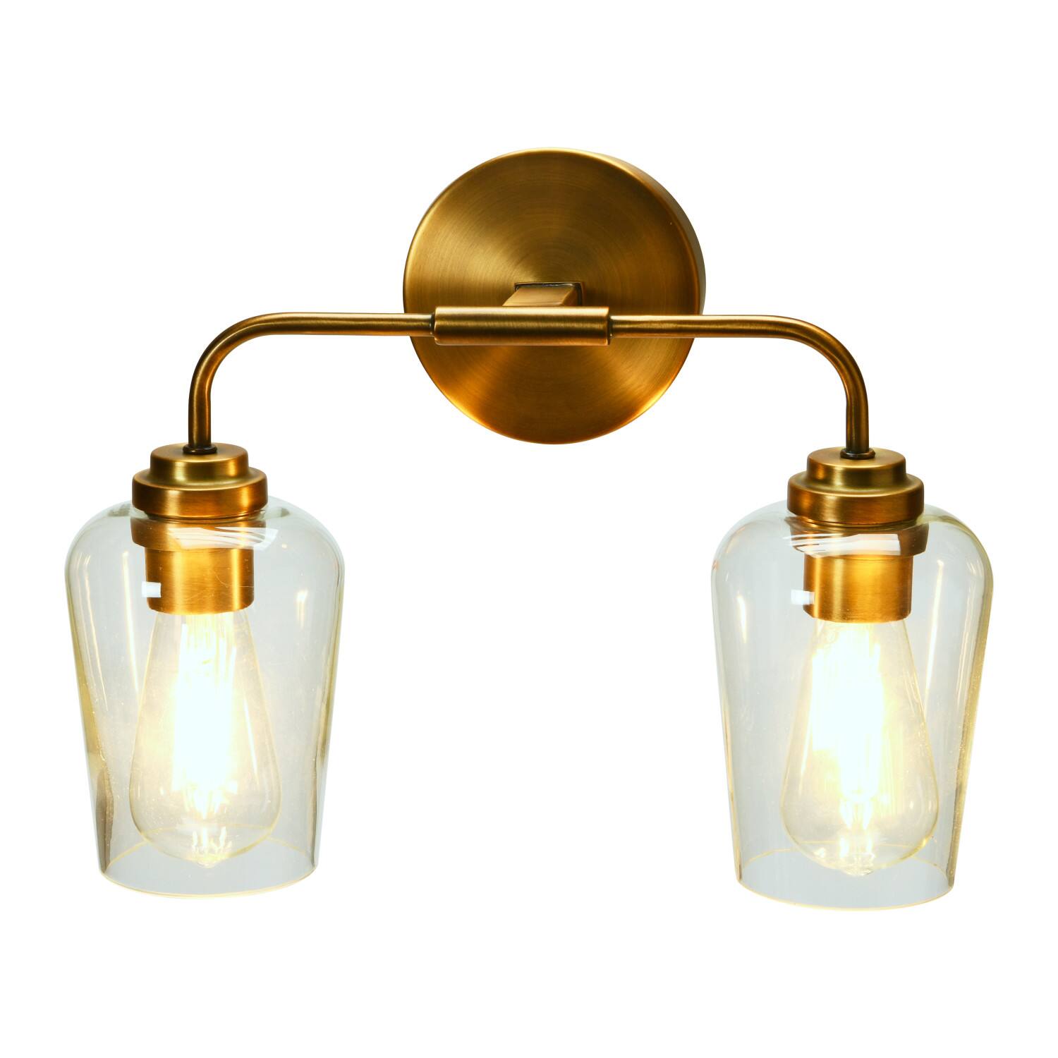 Hello Honey® Robert Stevenson Lighting Holden Metal & Glass 2-Light Vanity