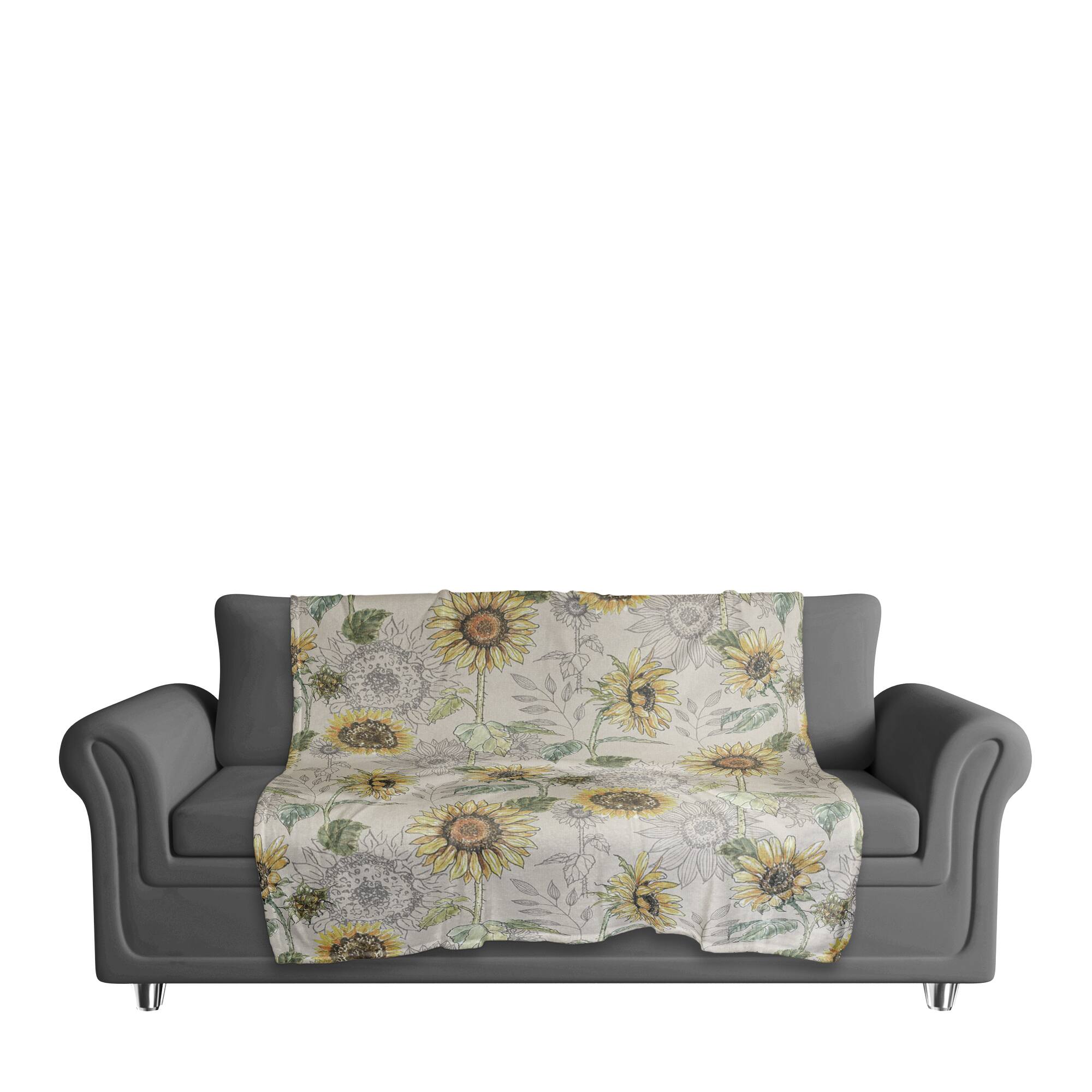 Sunflower Pattern Coral Fleece Blanket