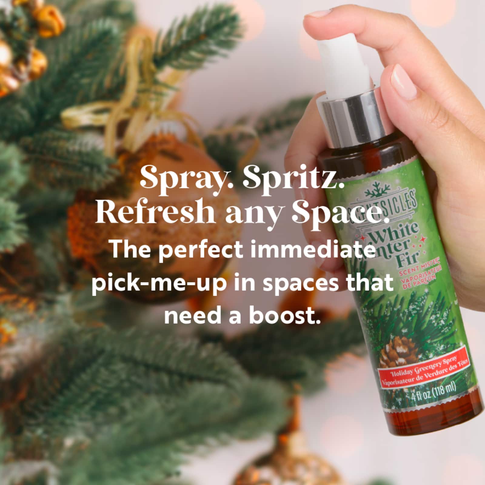 Scentsicles Scent Mister White Winter Fir, Snowberry Pine, Spiced Pine Cones, 3 pack