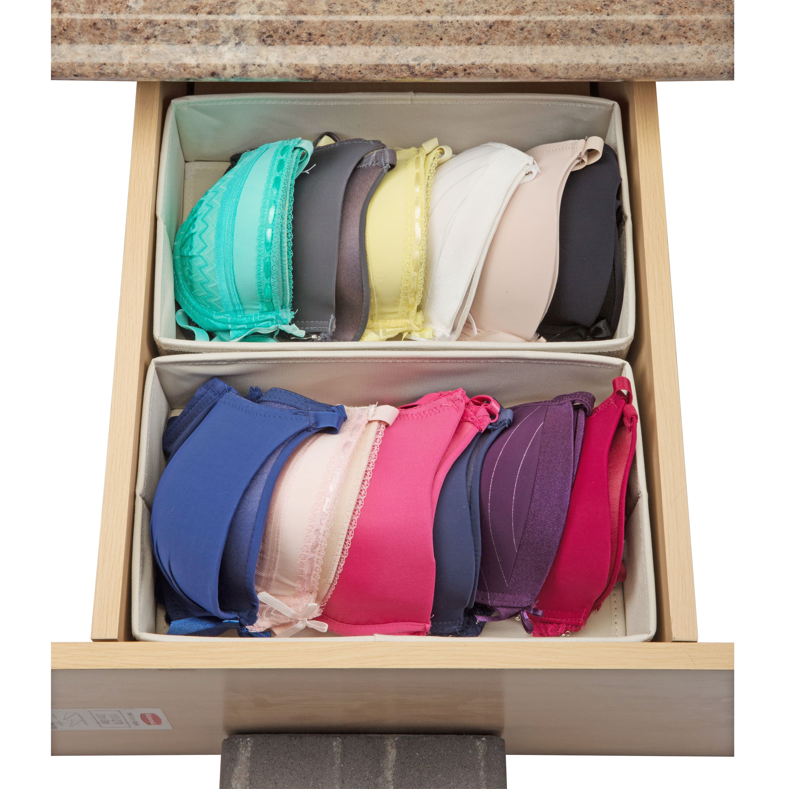 Simplify Faux Jute Medium Rectangular Compartment Drawer Organizer, 2ct.