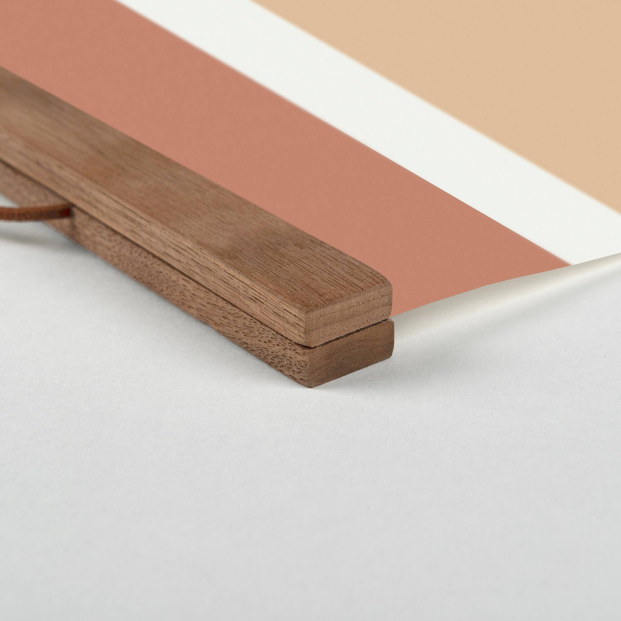 Multiple Stripes 16" x 16" Teak Hanging Canvas